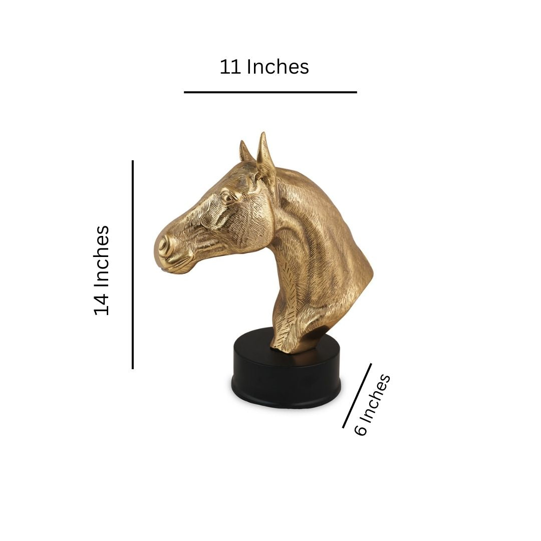 Metal Gold Finish Horse Artifact