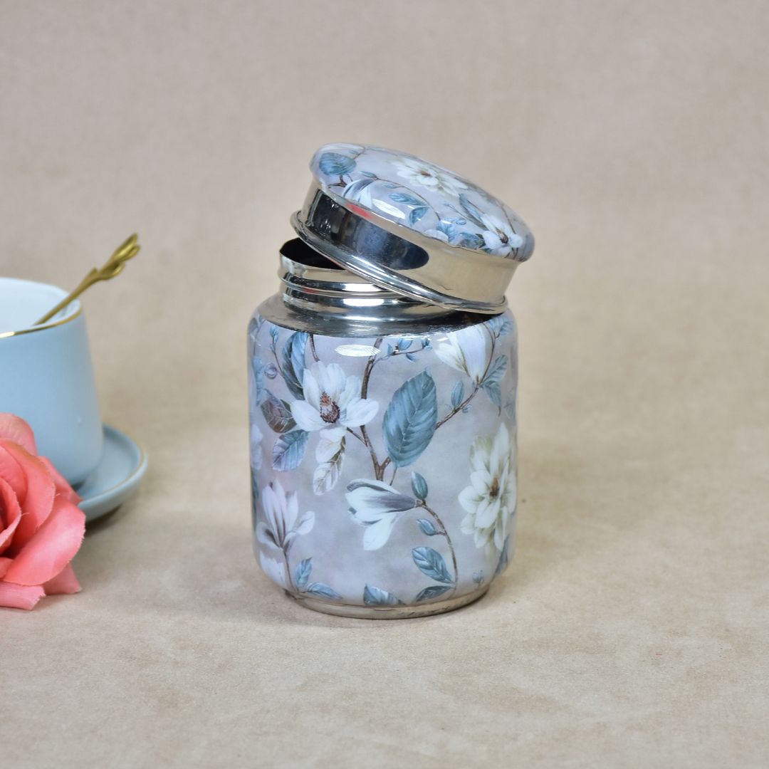 Grey Flower Jar Set Of 3