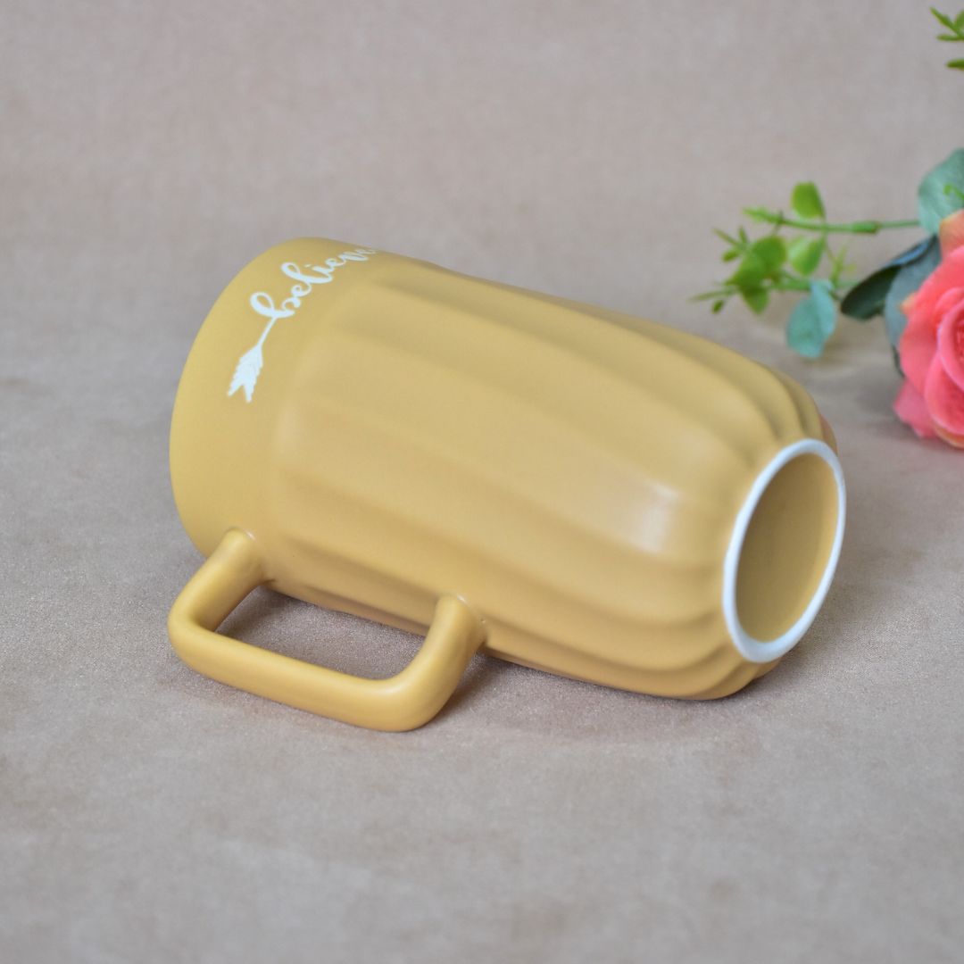 Believe Ceramic Mug - Yellow