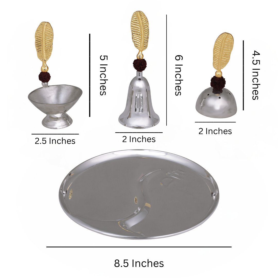 Pooja Thali Set Feather & Rudraksh