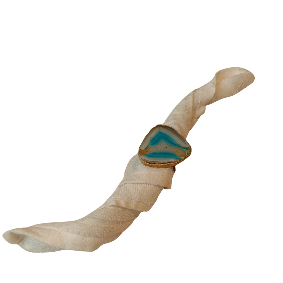 Napkin rings agate set of 5