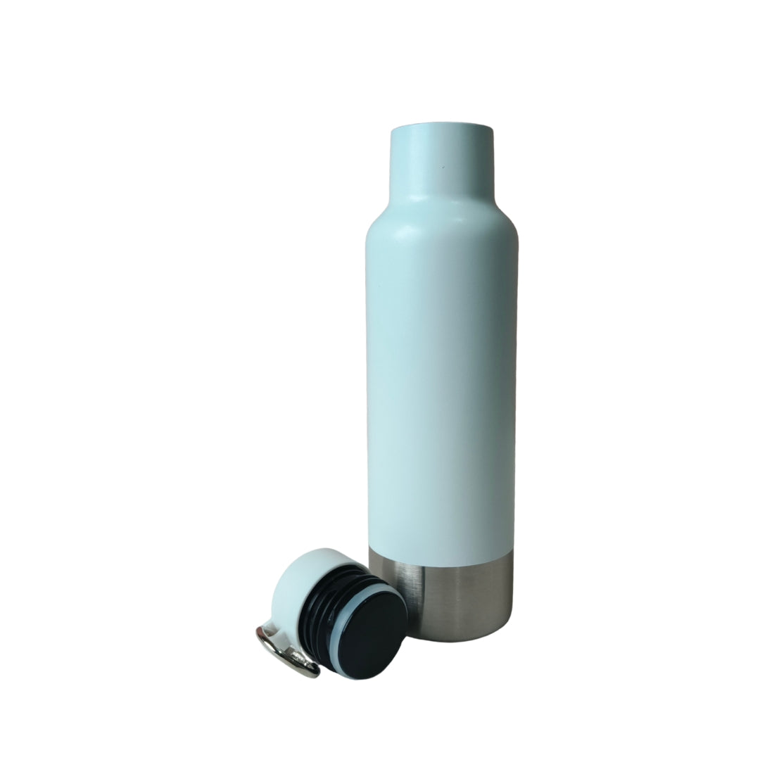 White Stainless Steel Bottle With Base And Ring Handle(750ml)