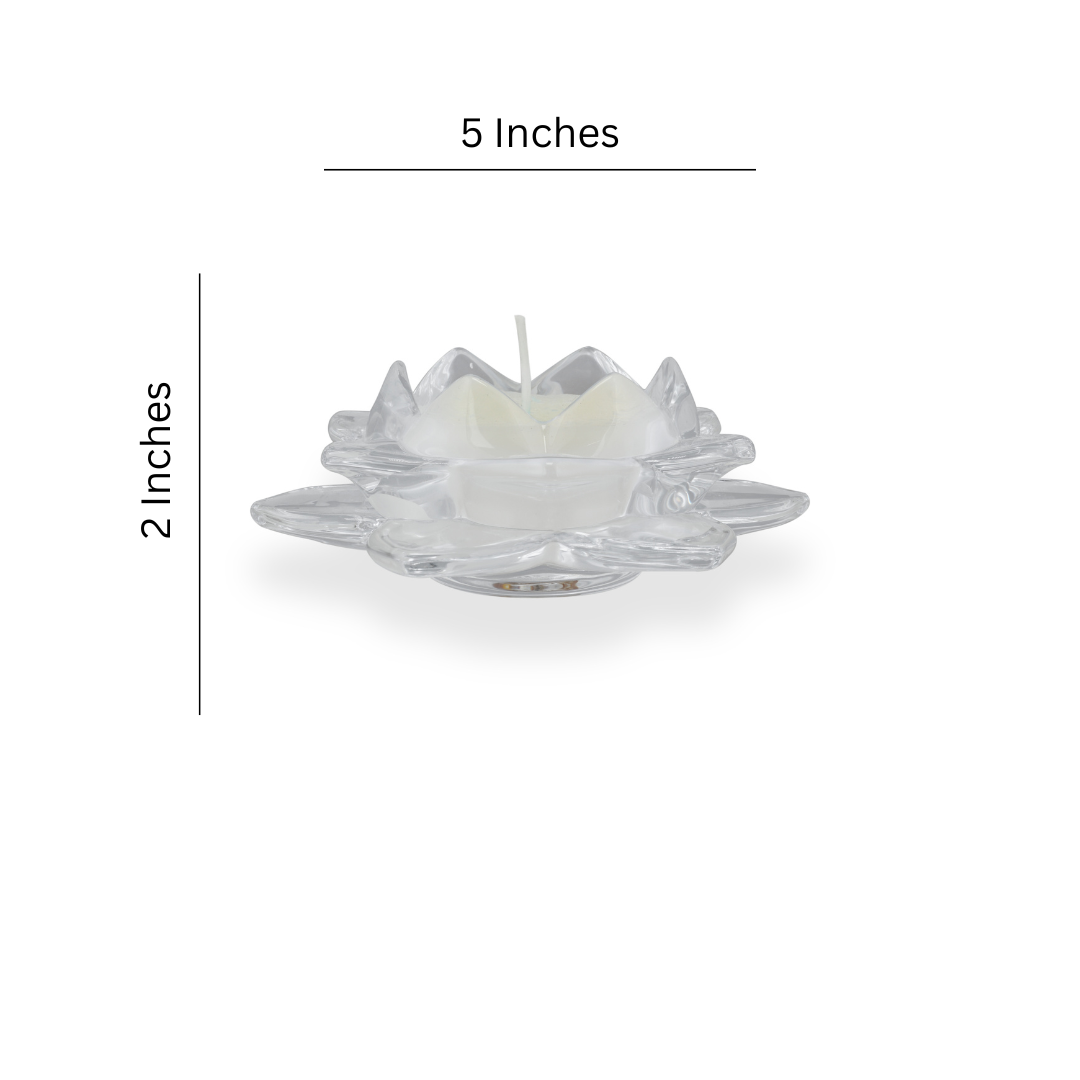 Crystal Lotus Candle Stand Set Of 3