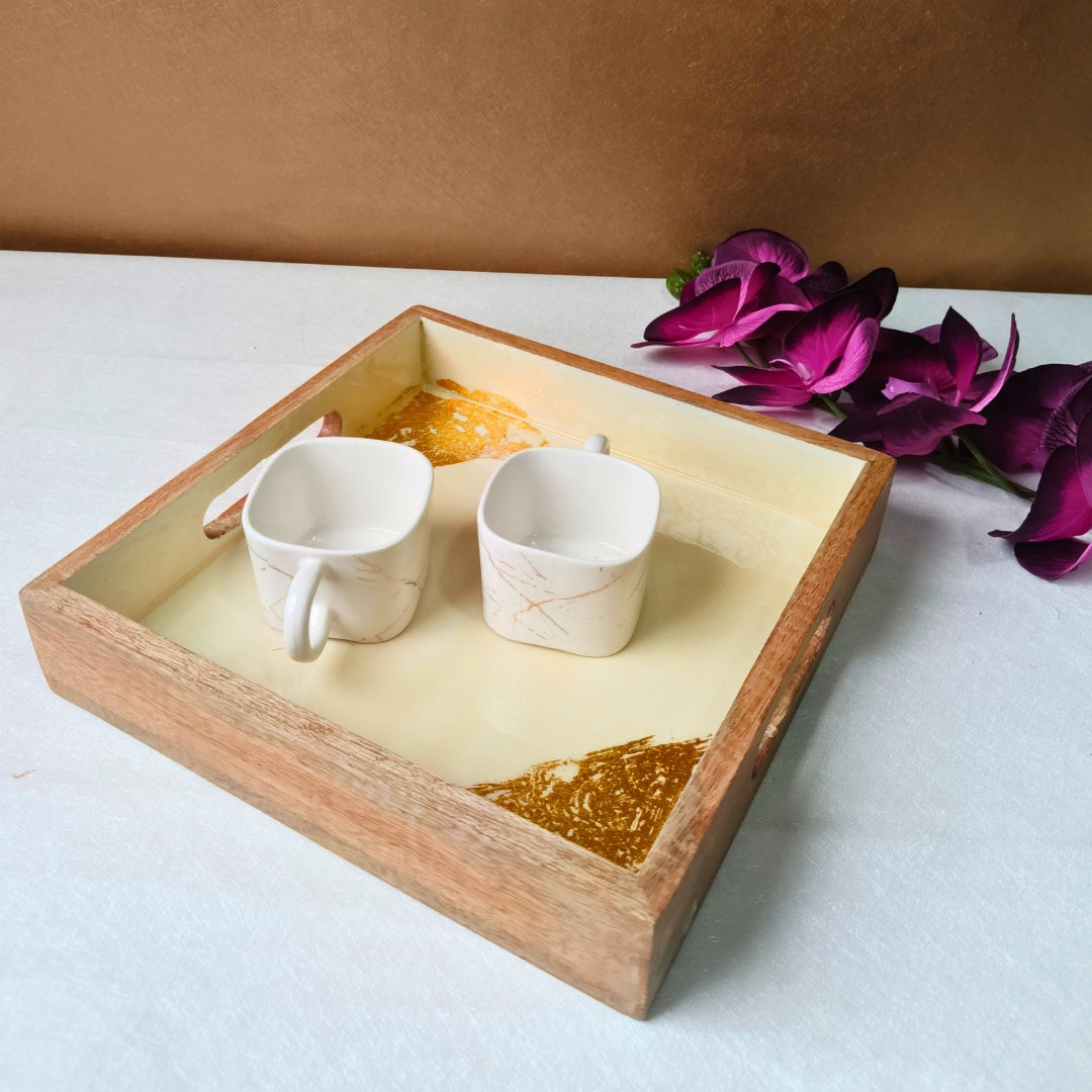 Gold Foil Square Design Tray