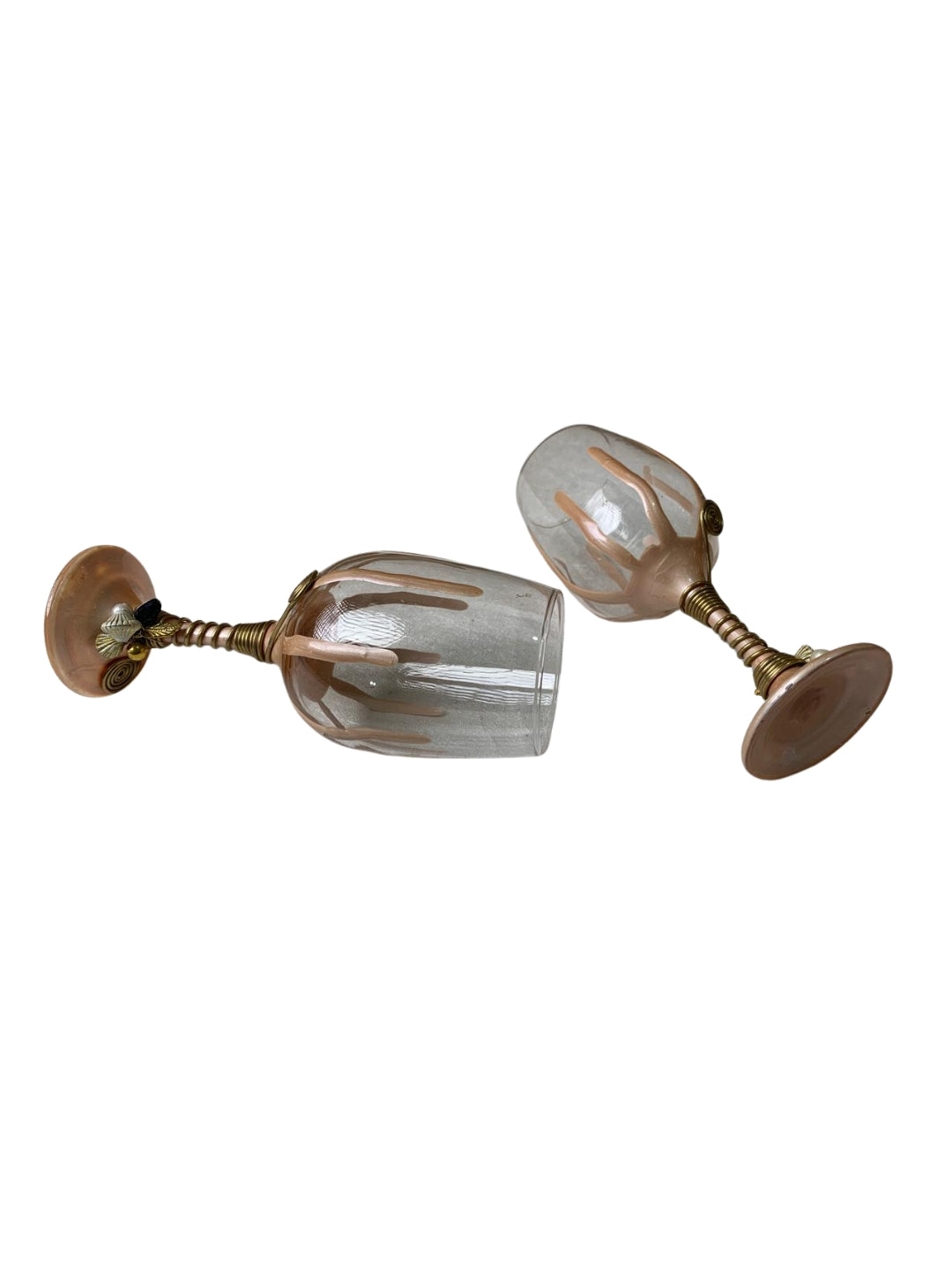 Peach Resin Wine Filigree Glass Set of 6