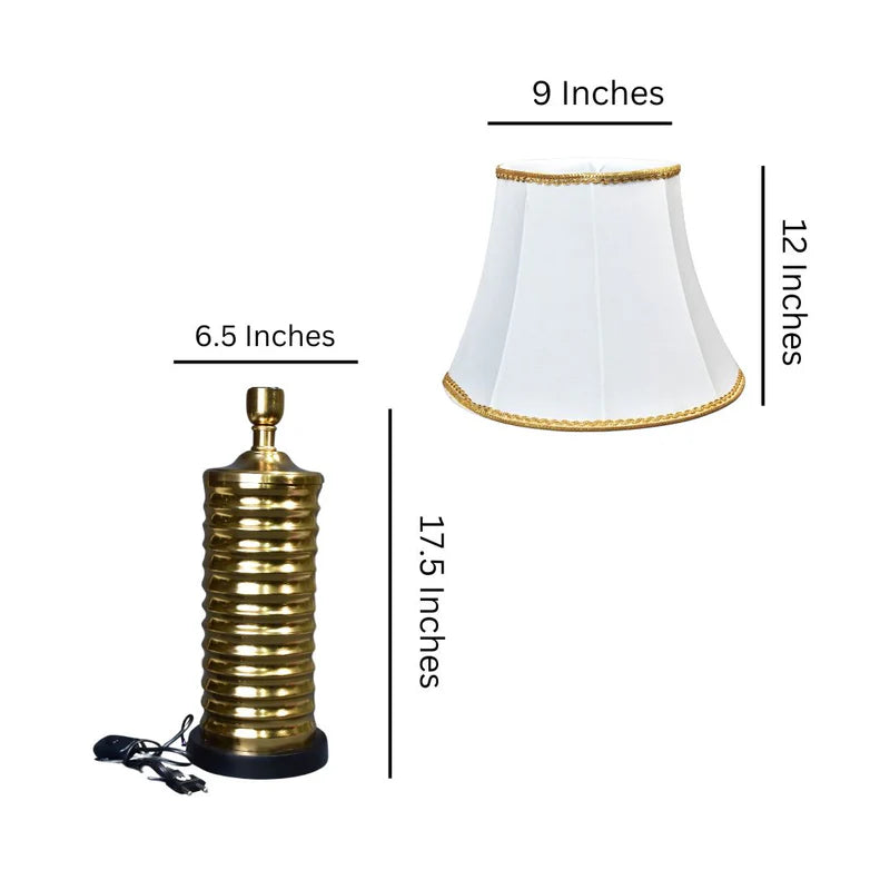 Metal Gold Finish Lamp With Shade