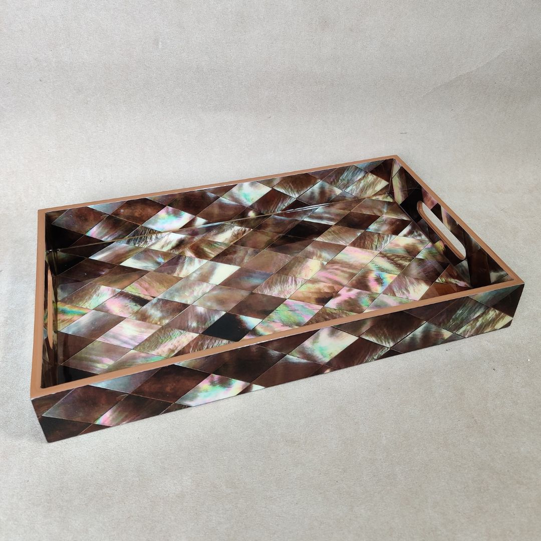 Rectangle Tray - Brown Diamond