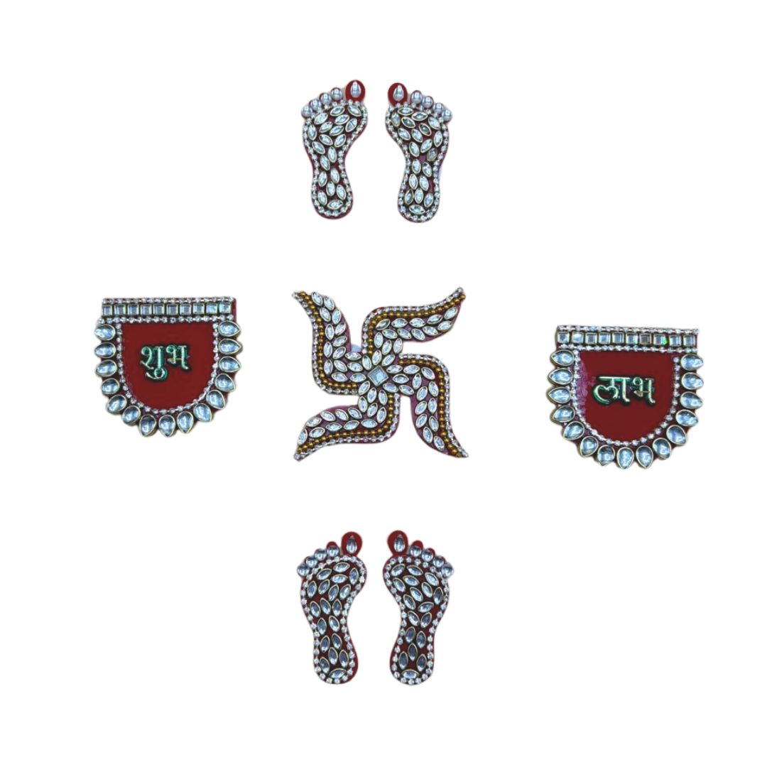 Laxmi Chrana Shubh Labh & Swastika - Set Of 5