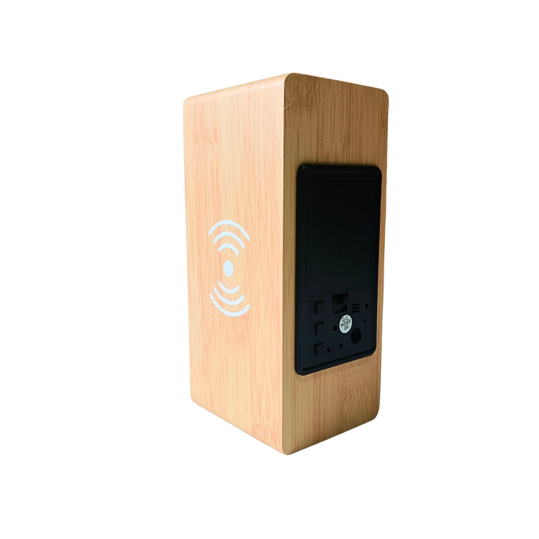 Wooden Rectangle Block With Digital Clock