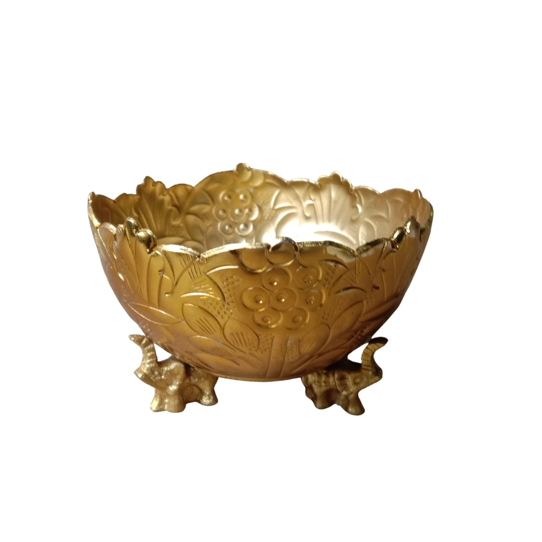 Decorative Elephant-Foot Golden urli / Bowl