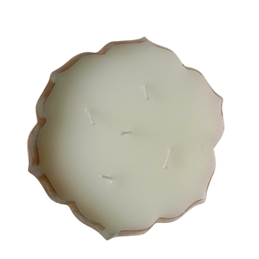 Scalloped Copper & Silver Finish URLI WITH  WAX - 6"
