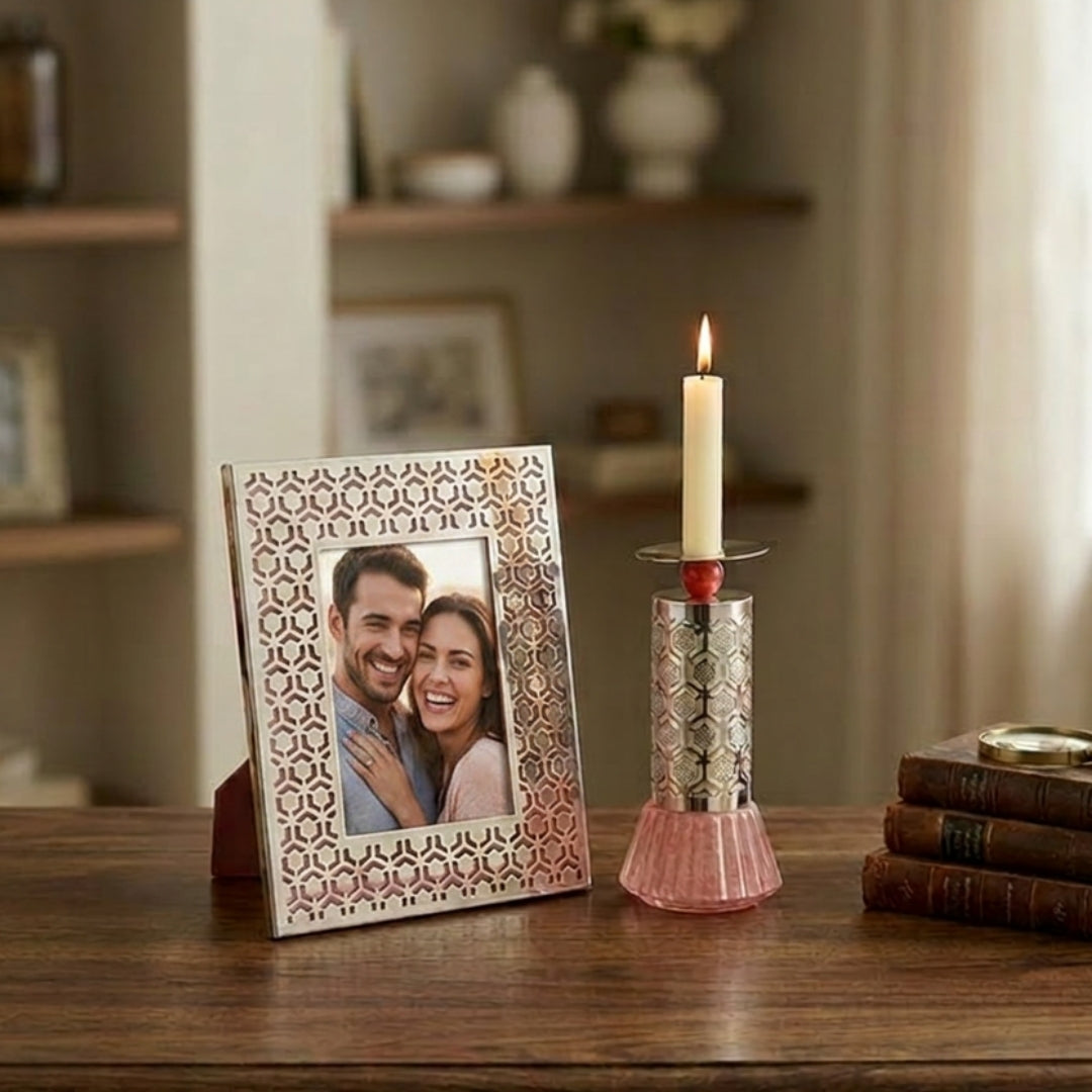 Exquisite Silver-Plated Shahi Baraat Photo Frame with Velvet Gift Box