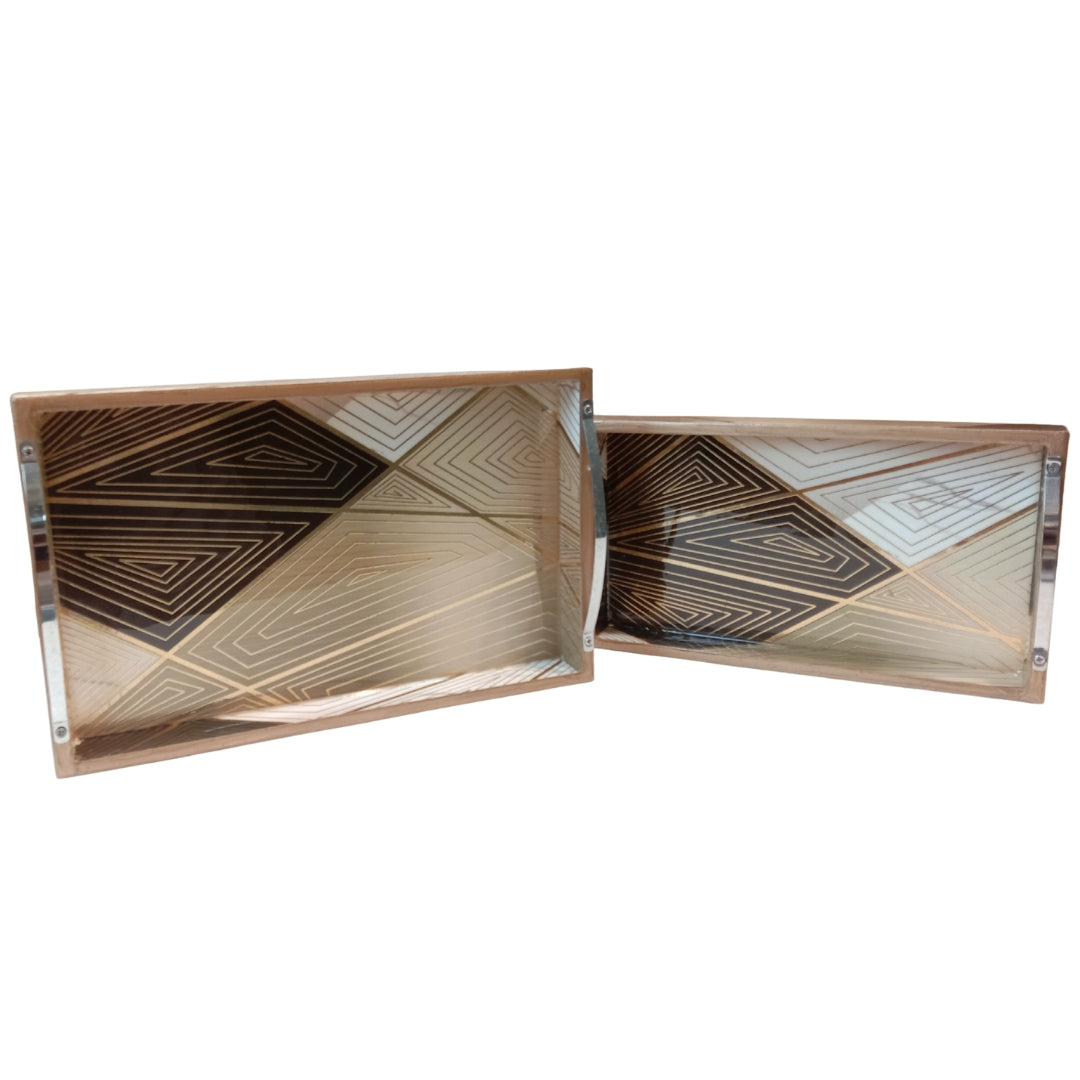 Rectangle - Triangle with steel handle set of 2