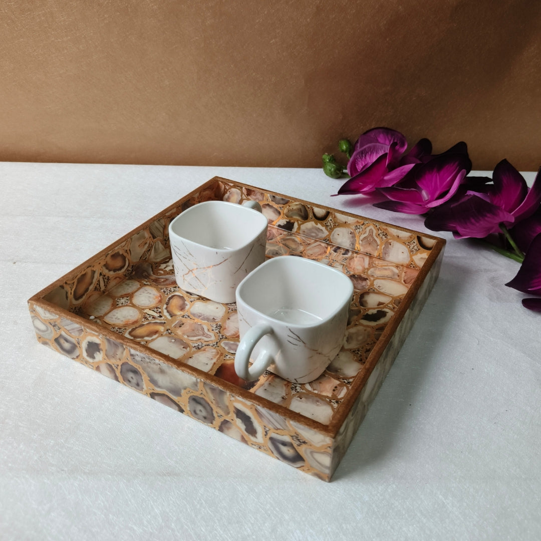 Agate Design Enamel Tray Square