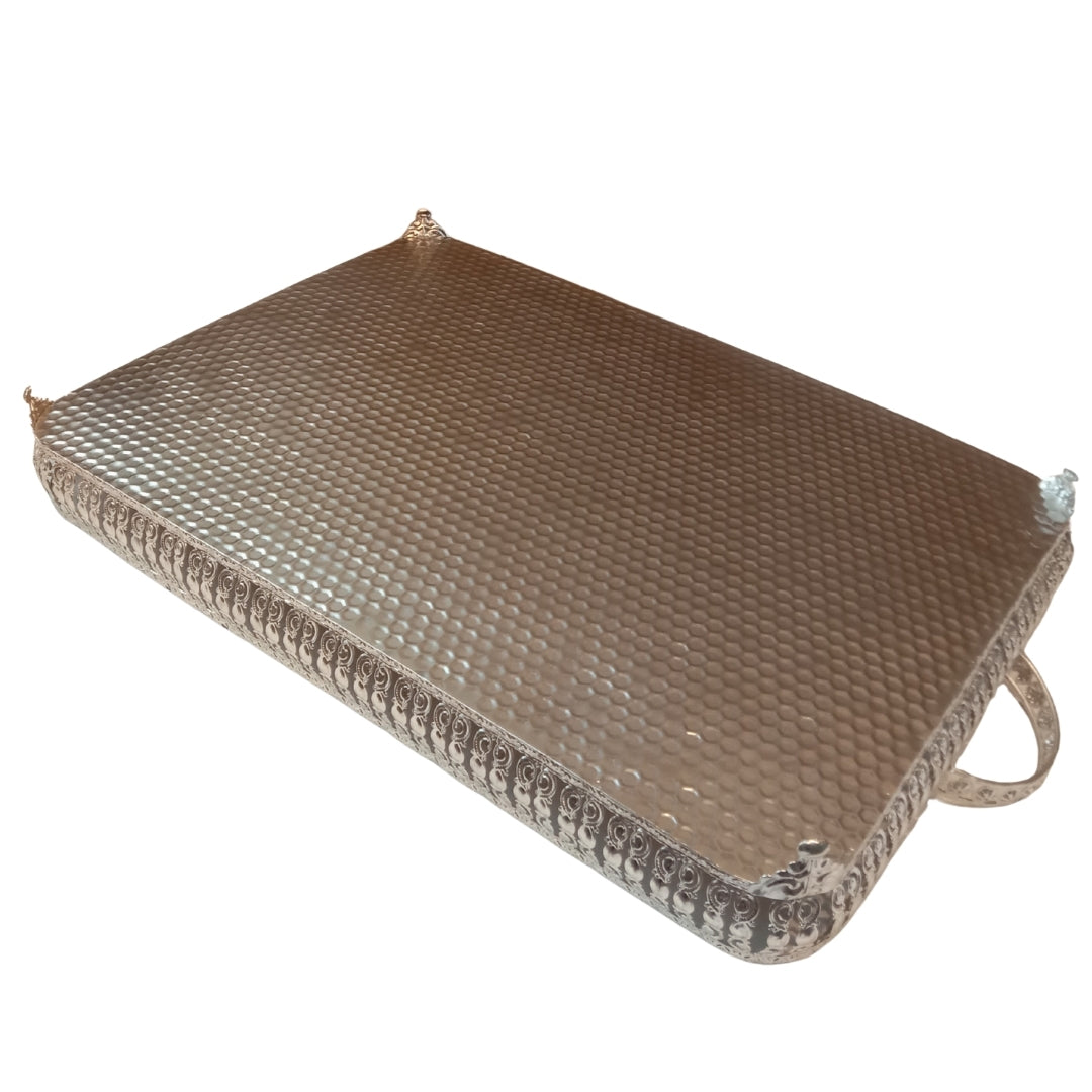 Rectangle metal German silver tray