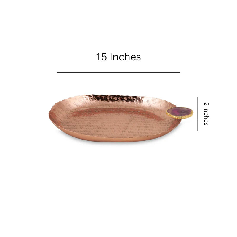 Copper Oval Platter 14"