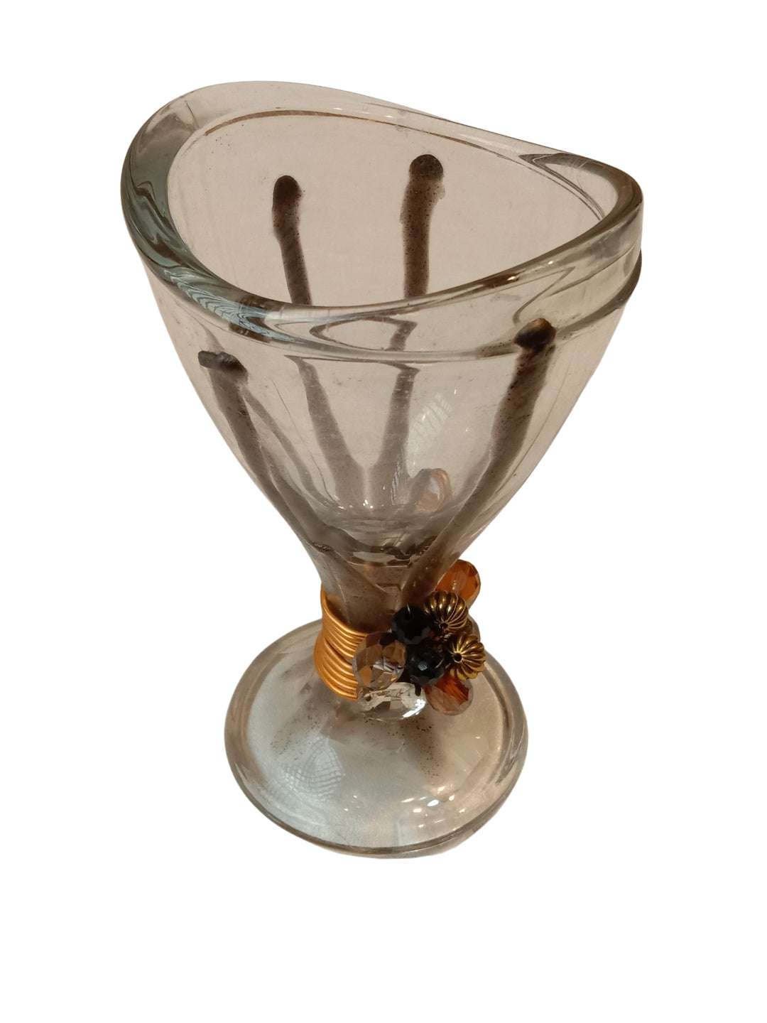 Oval Shape Grey Resin Mocktail Filigree Glass Set of 5