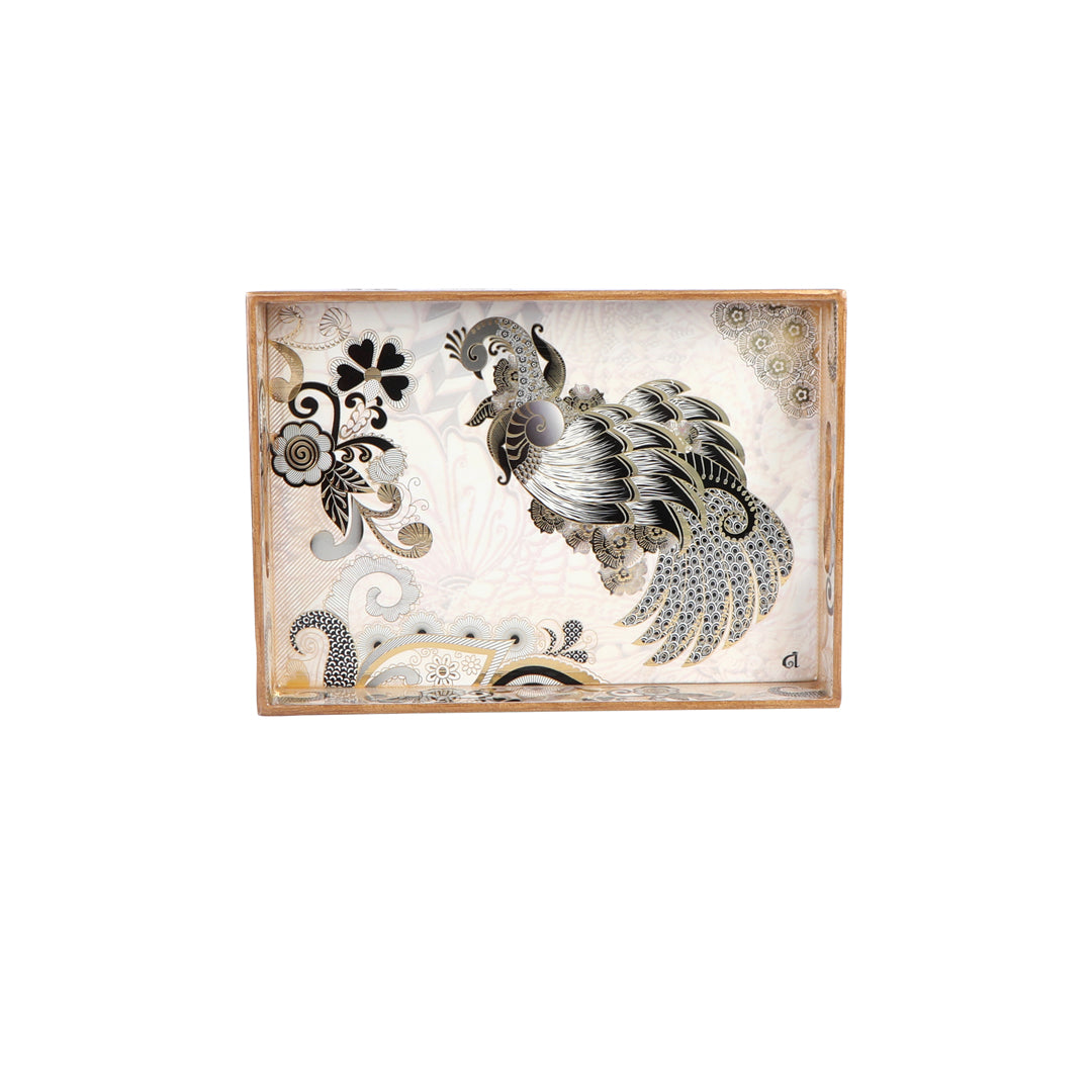 Square Tray Set Of 2 - Grey Peacock