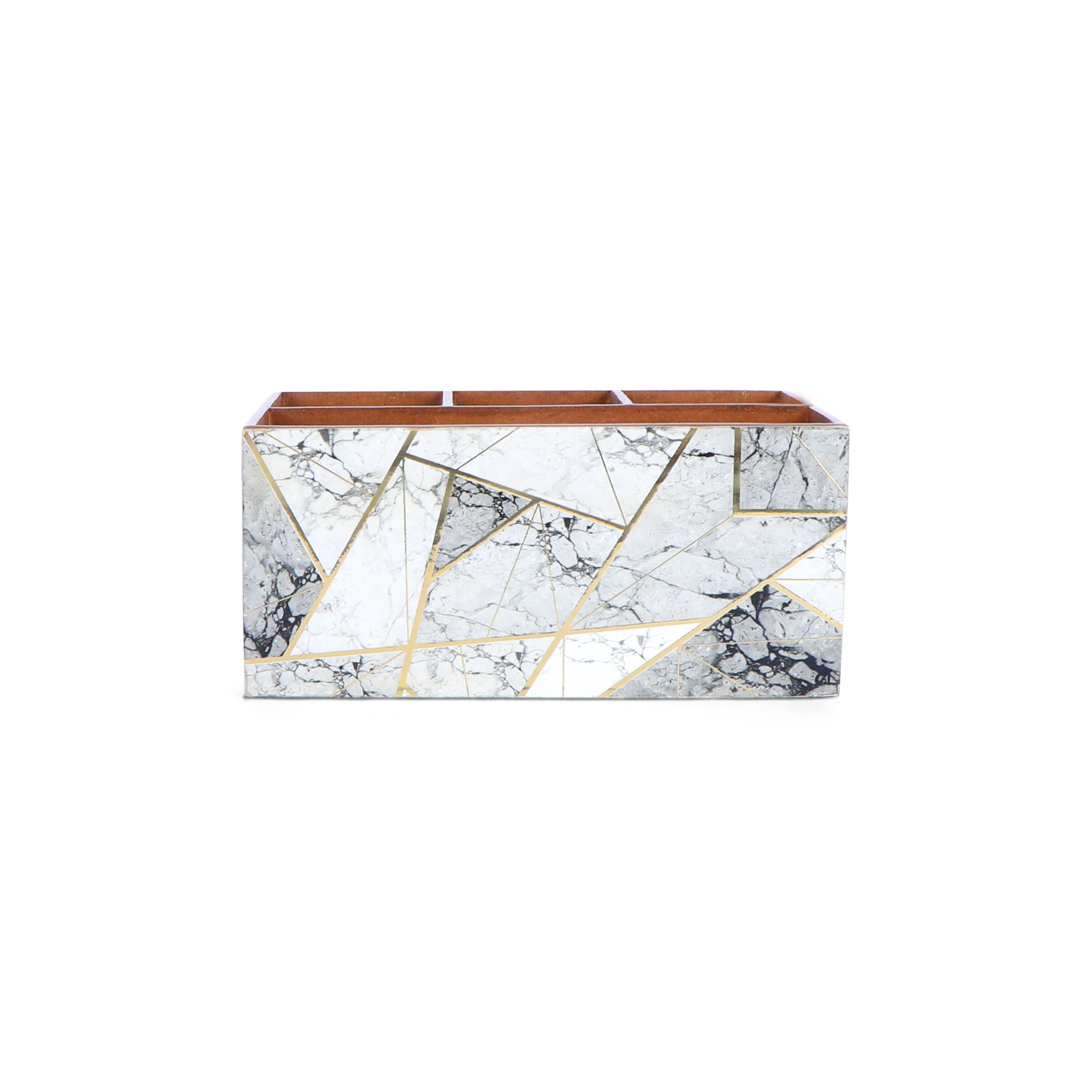 Caddy - 4 Partition - Marble Triangle