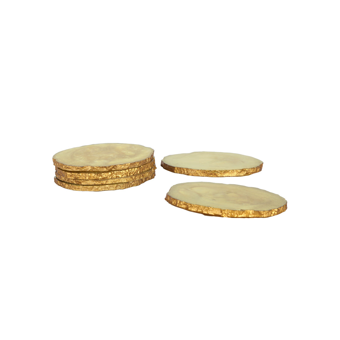 Table Coaster - Gold Resin (Set of 6)