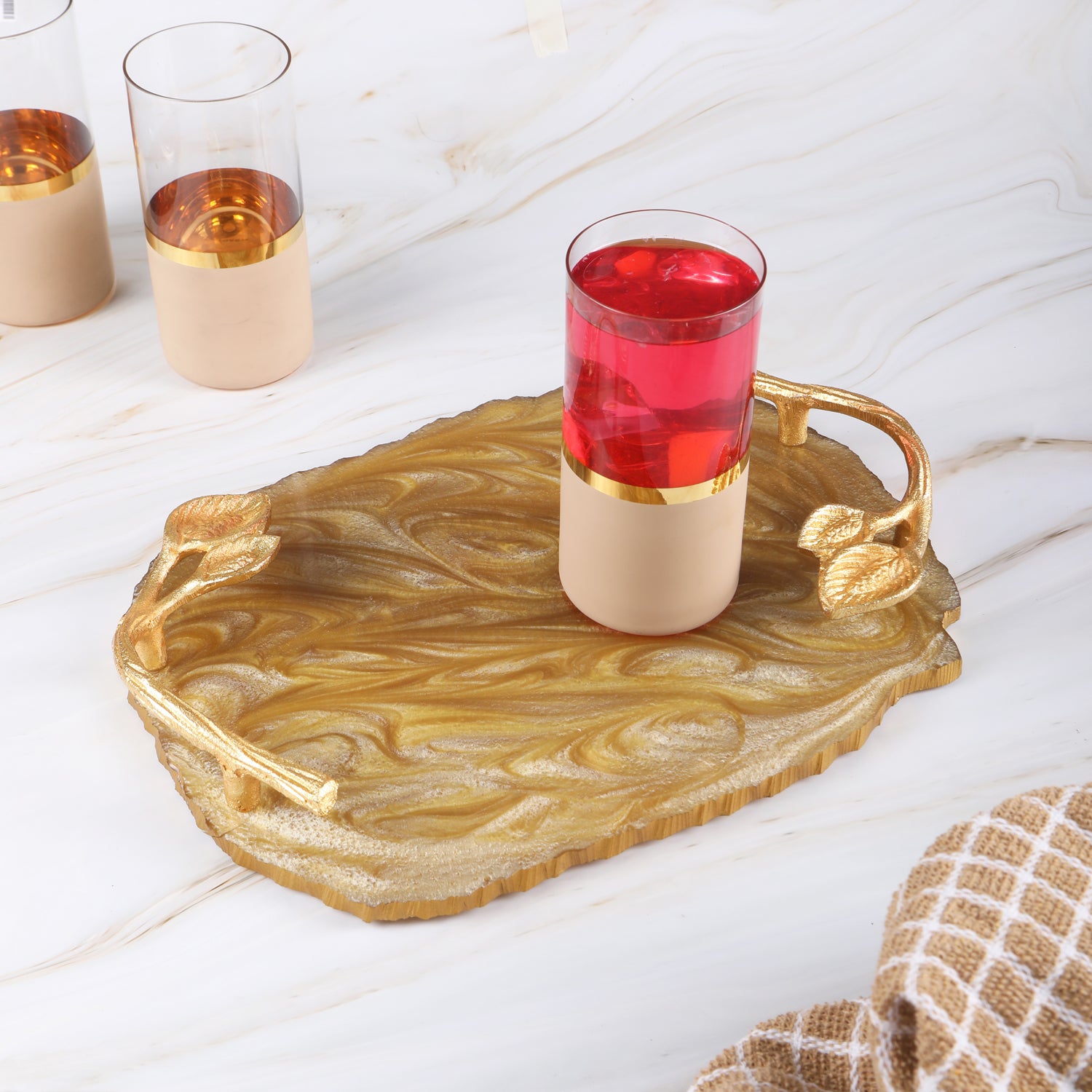Single Tray - Gold Resin - The Home Co.