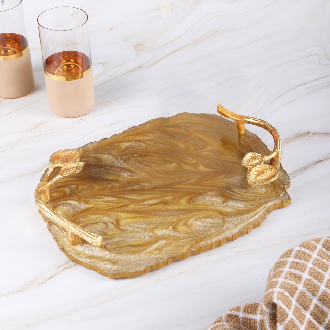 Single Tray - Gold Resin 1- The Home Co.