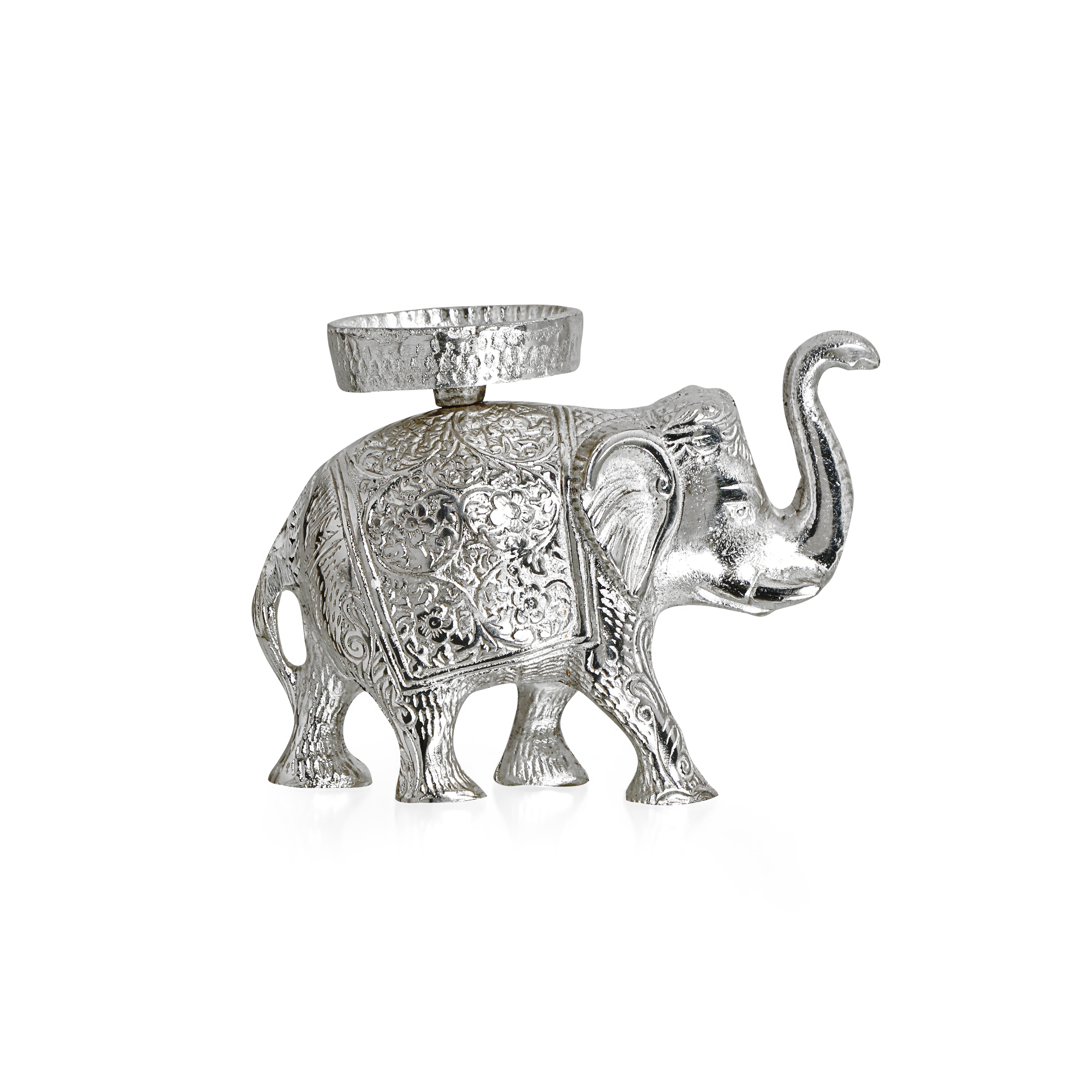 Candle Stand- Silver Plated Elephant Candle Holder - Small