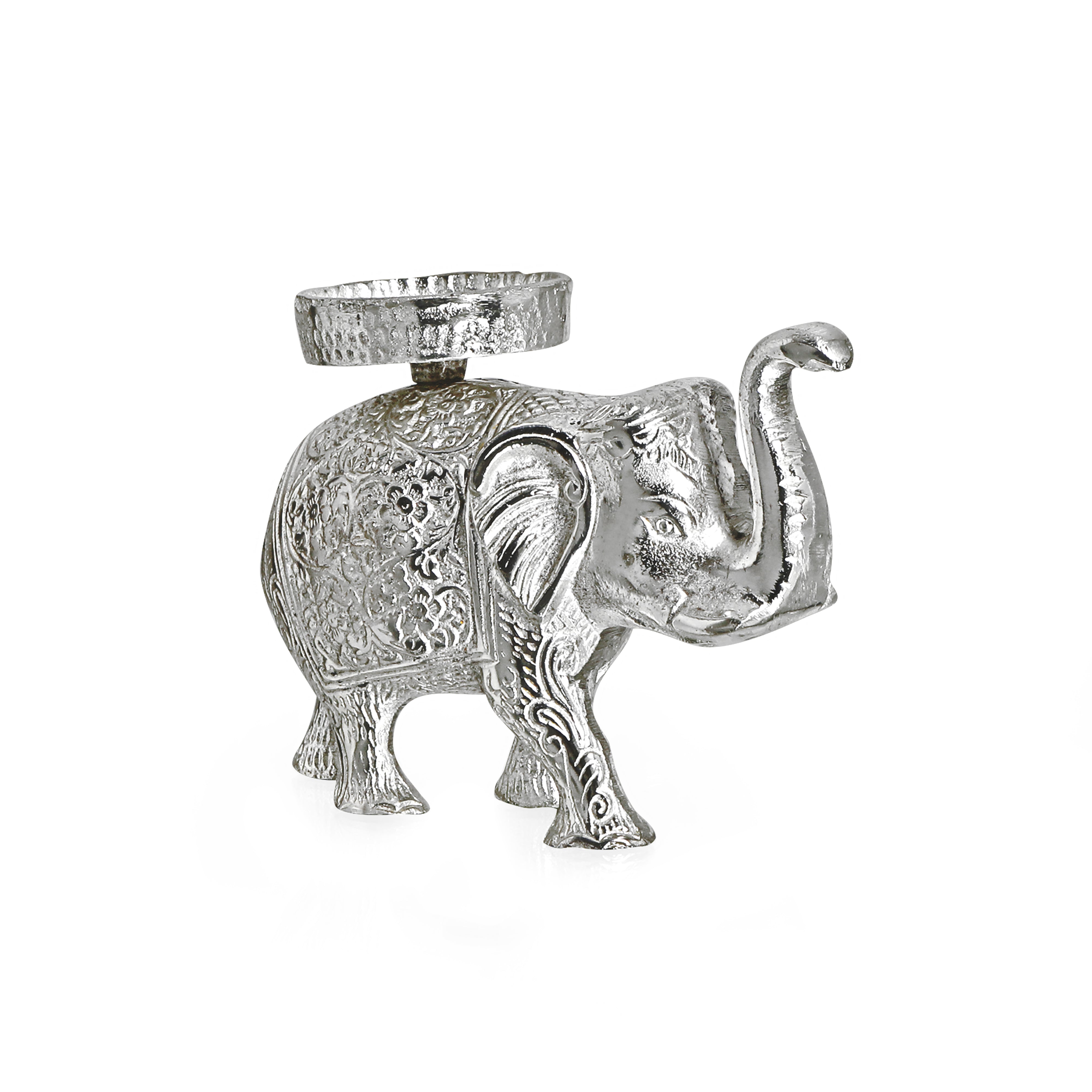 Candle Stand- Silver Plated Elephant Candle Holder - Small