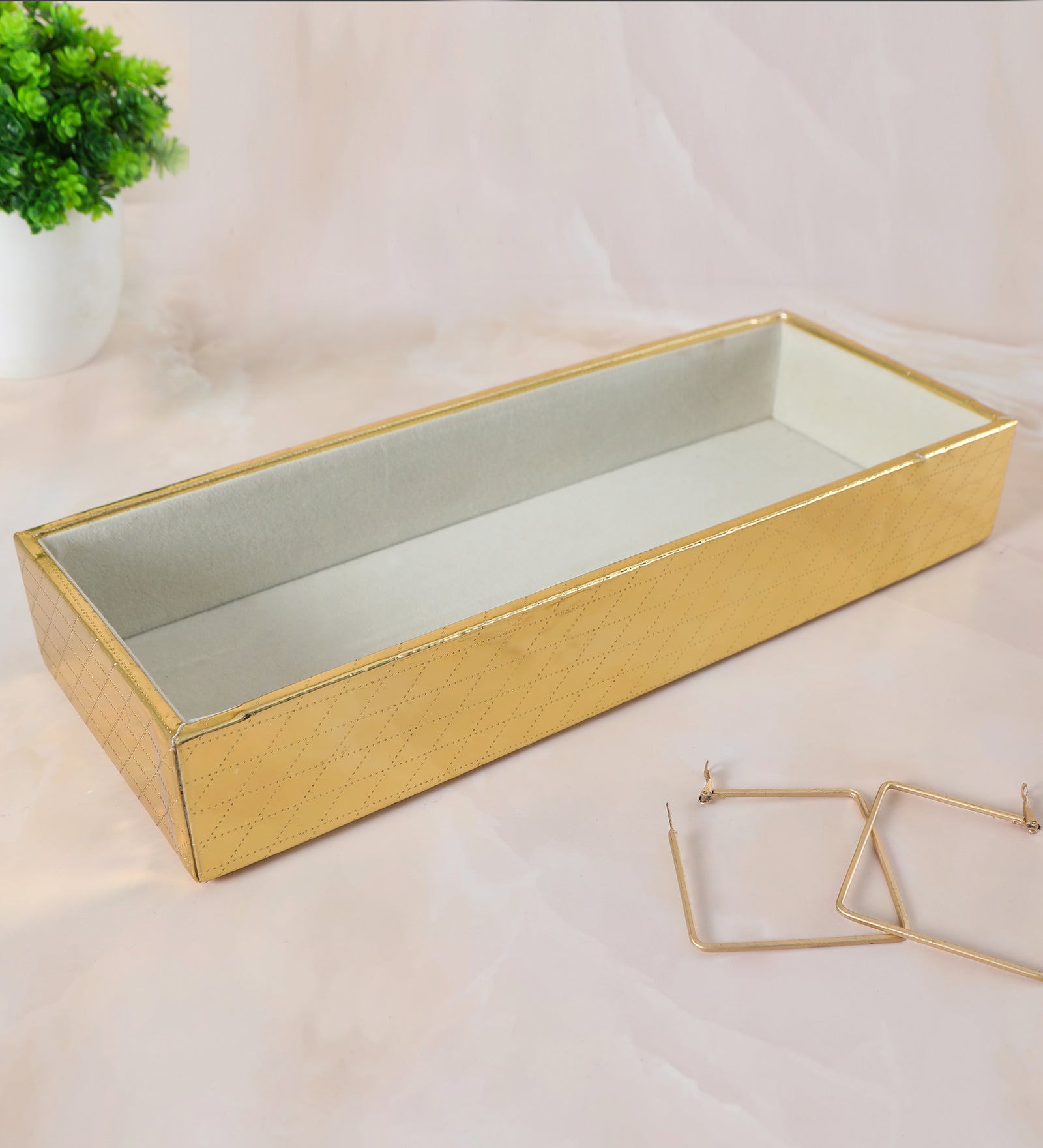 Leatherette Jewellery Tray - Gold