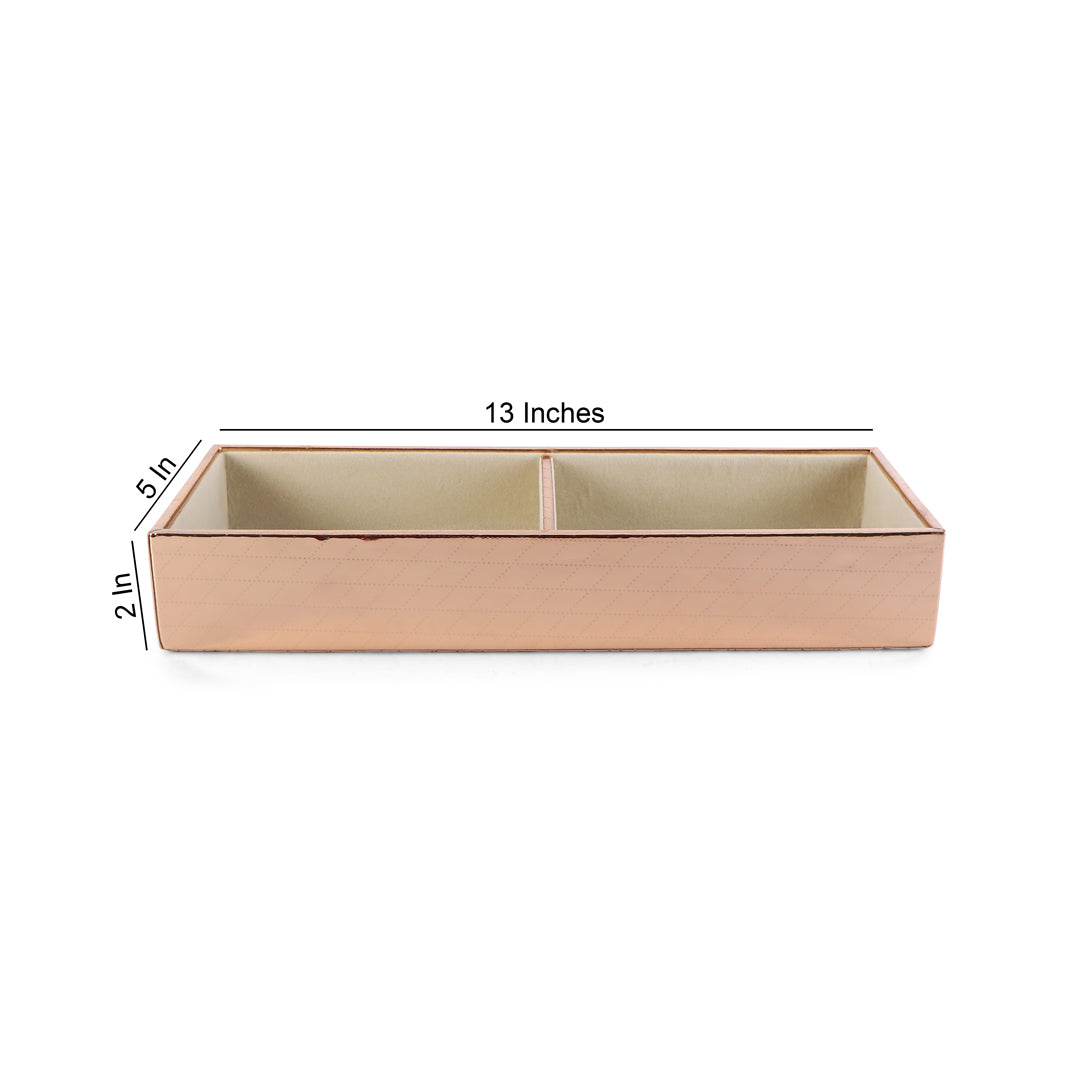 Leatherette Jewellery Tray 2 partition - Copper