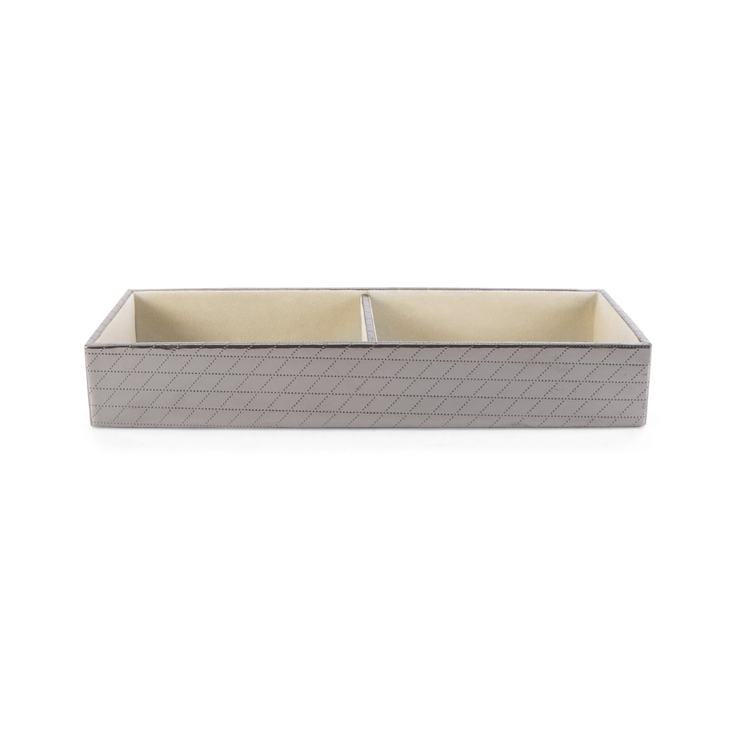 Jewellery Tray 2 Partition - Silver Jewellery Organiser 4- The Home Co.