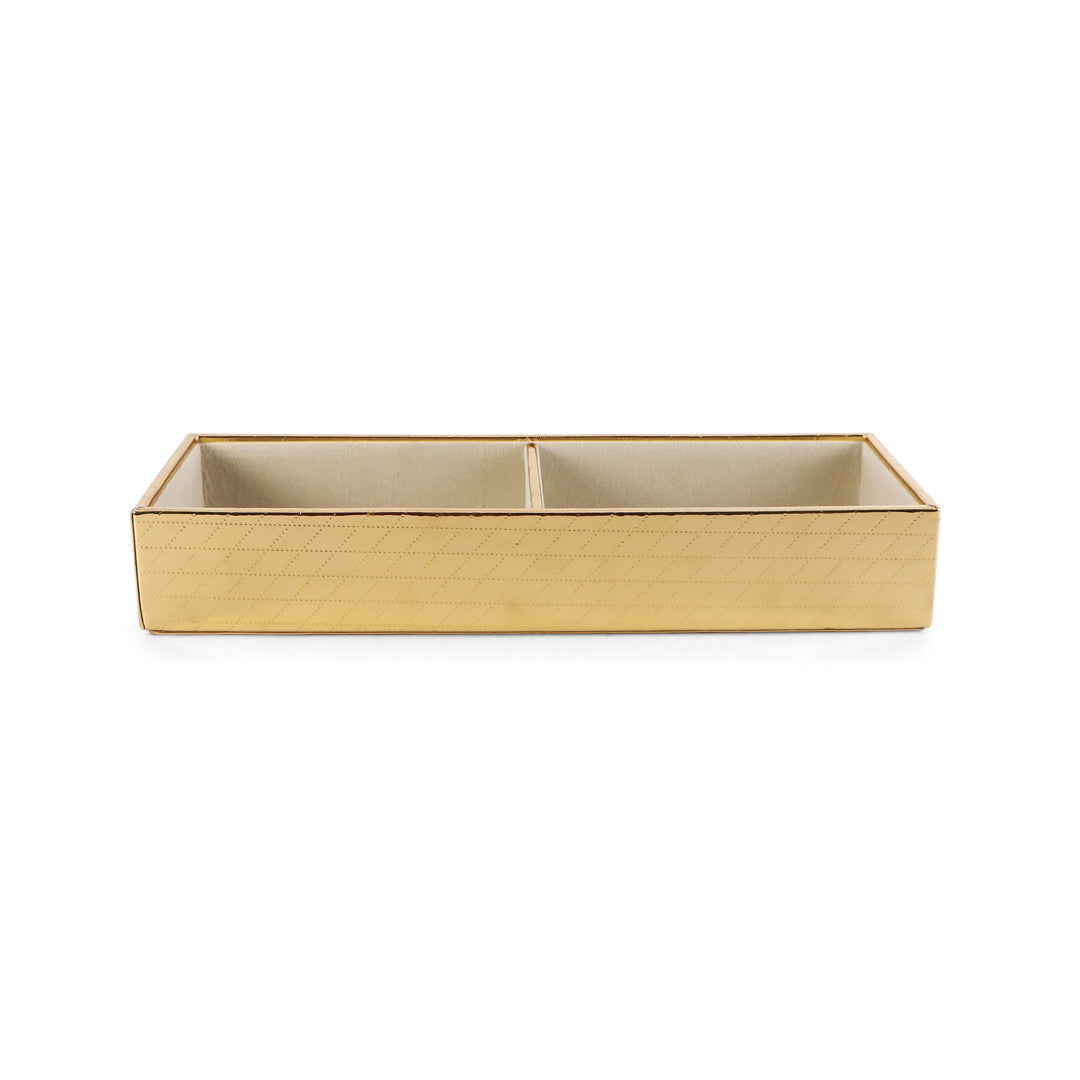 Jewellery Tray 2 Partition - Gold Jewellery Organiser 4- The Home Co.