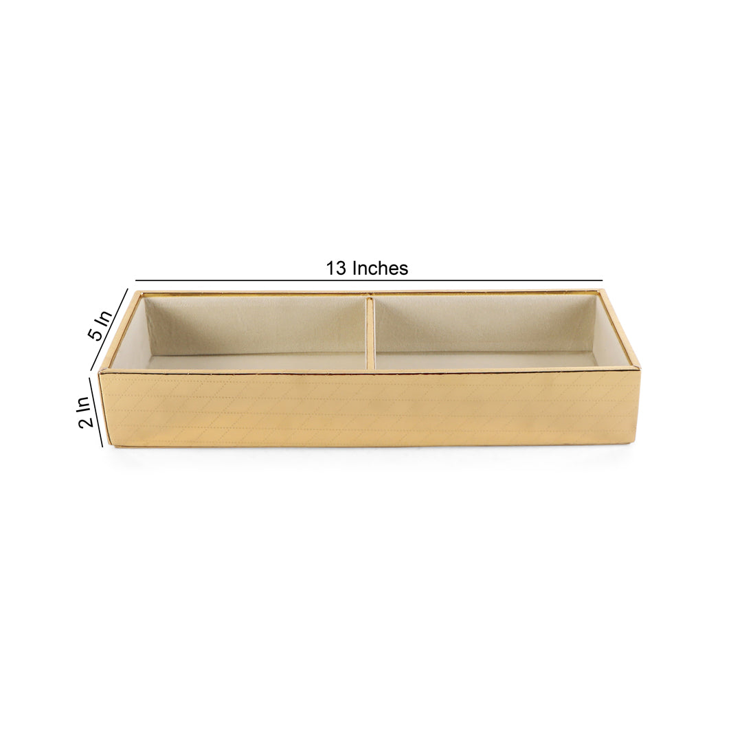 Jewellery Tray 2 Partition - Gold Jewellery Organiser 2- The Home Co.