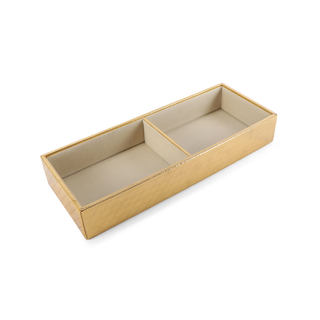 Leatherette Jewellery Tray 2 partition - Gold