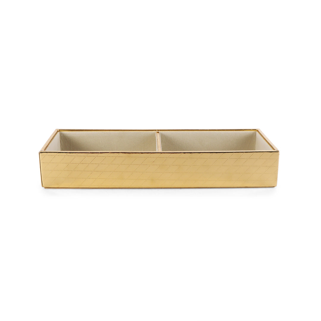 Leatherette Jewellery Tray 2 partition - Gold