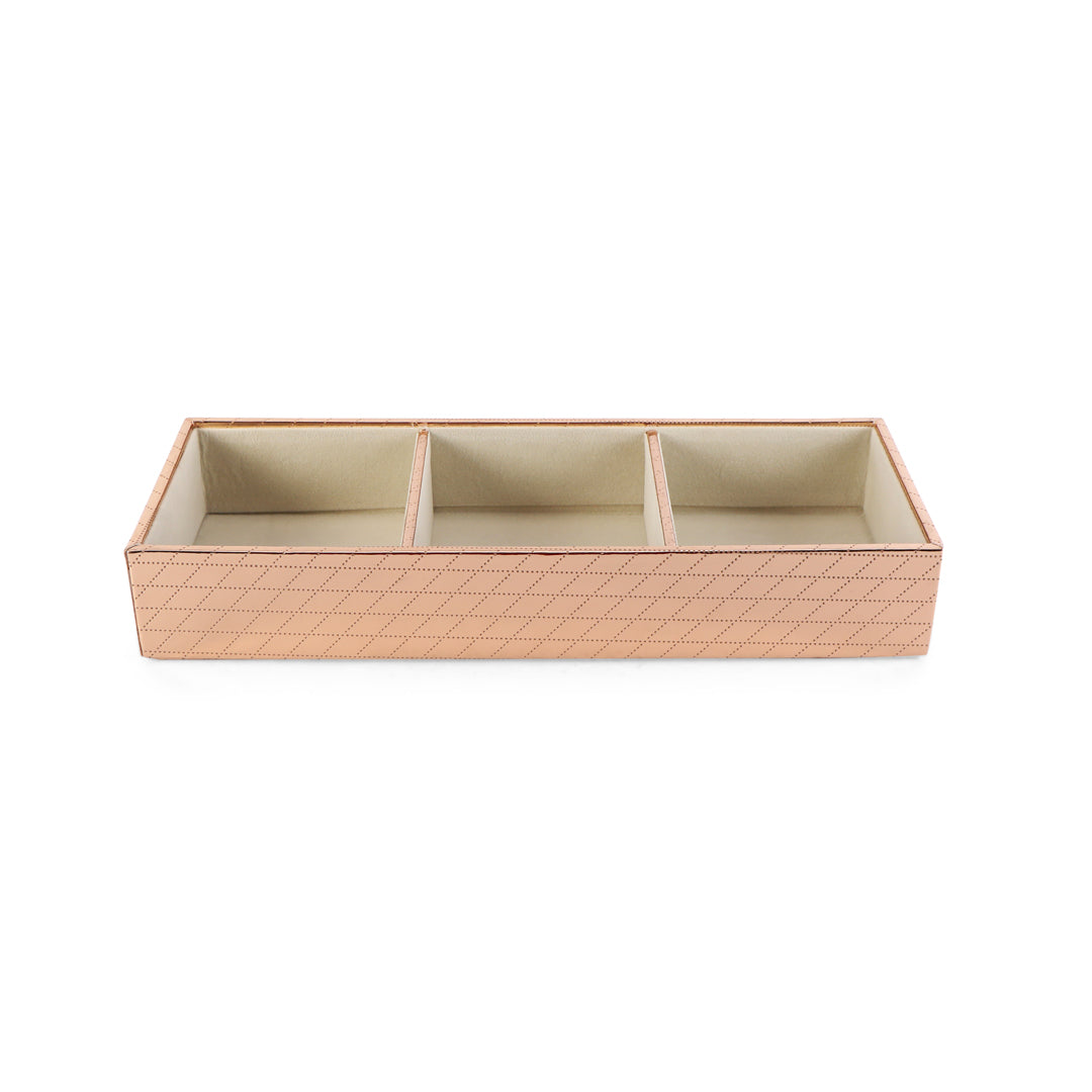 Jewellery Tray 3 Partition - Copper Jewellery Organiser 4- The Home Co.