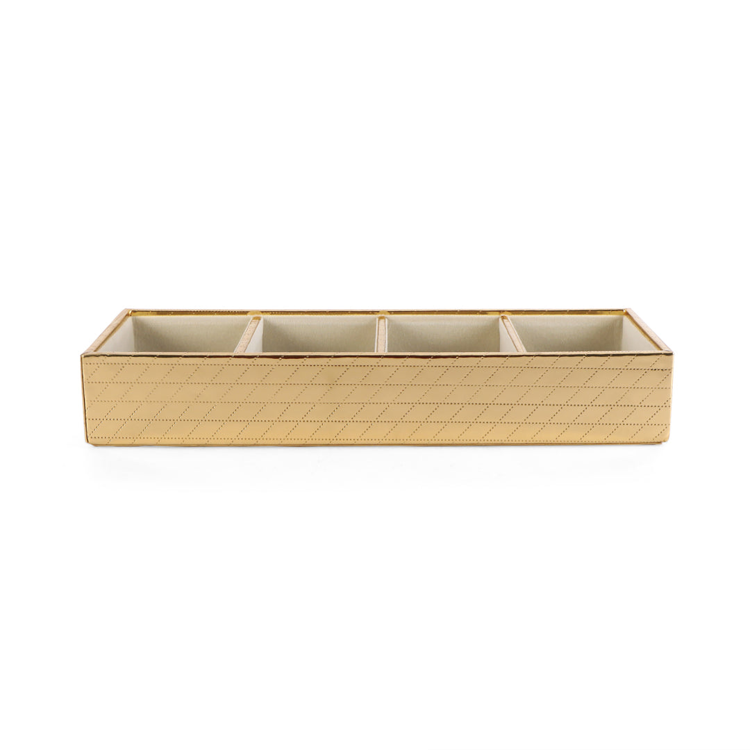 Jewellery Tray 4 Partition - Gold Jewellery Organiser 3- The Home Co.