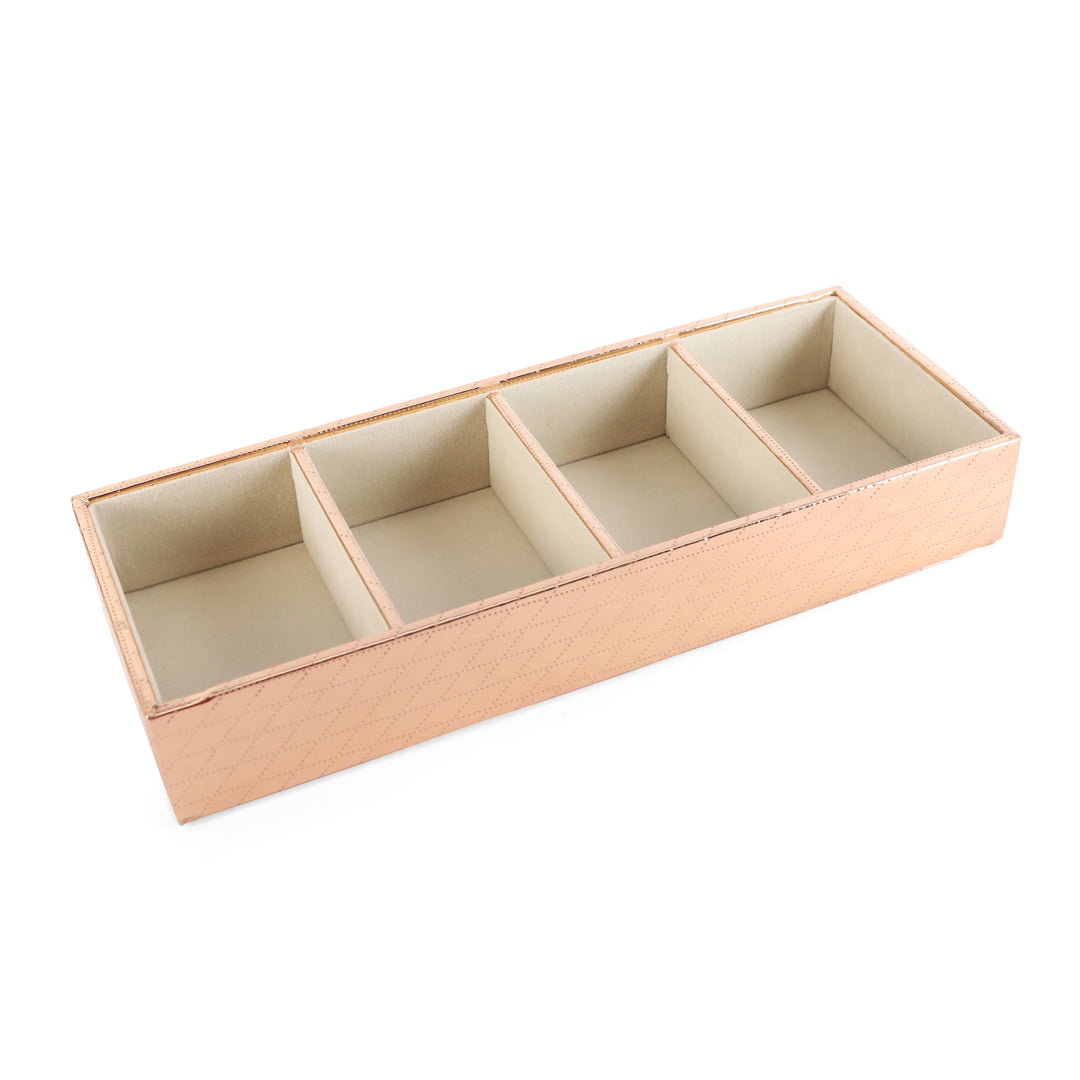 Jewellery Tray 4 Partition - Copper Jewellery Organiser 2- The Home Co.