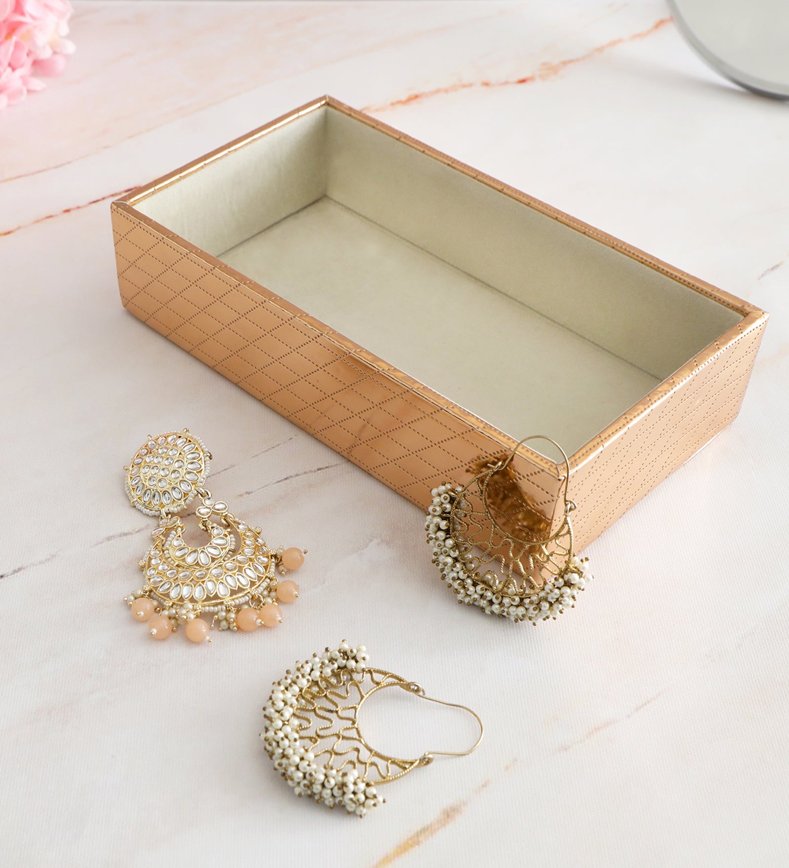 Leatherette Jewellery Tray - Copper