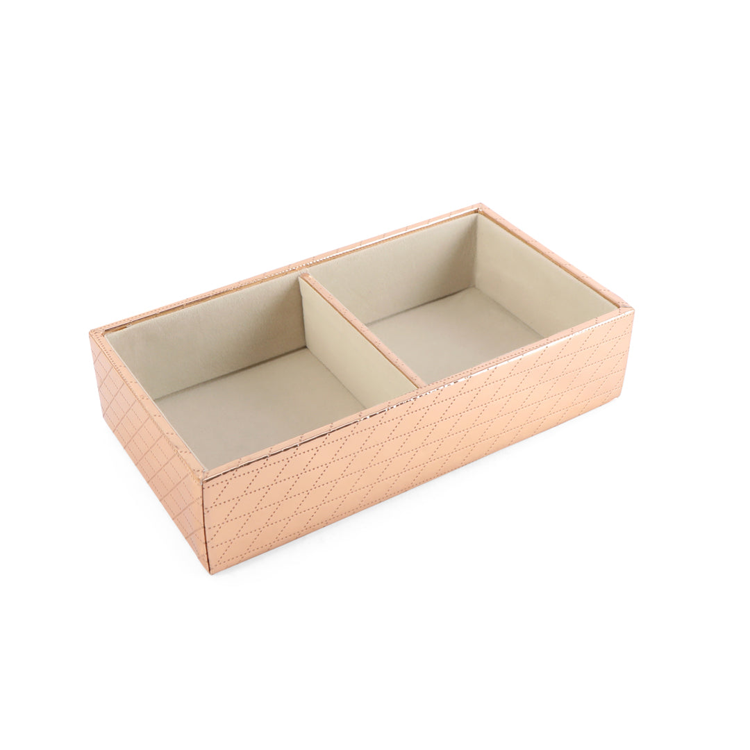 Jewellery Tray 2 Partition - Copper Jewellery Organiser 1- The Home Co.