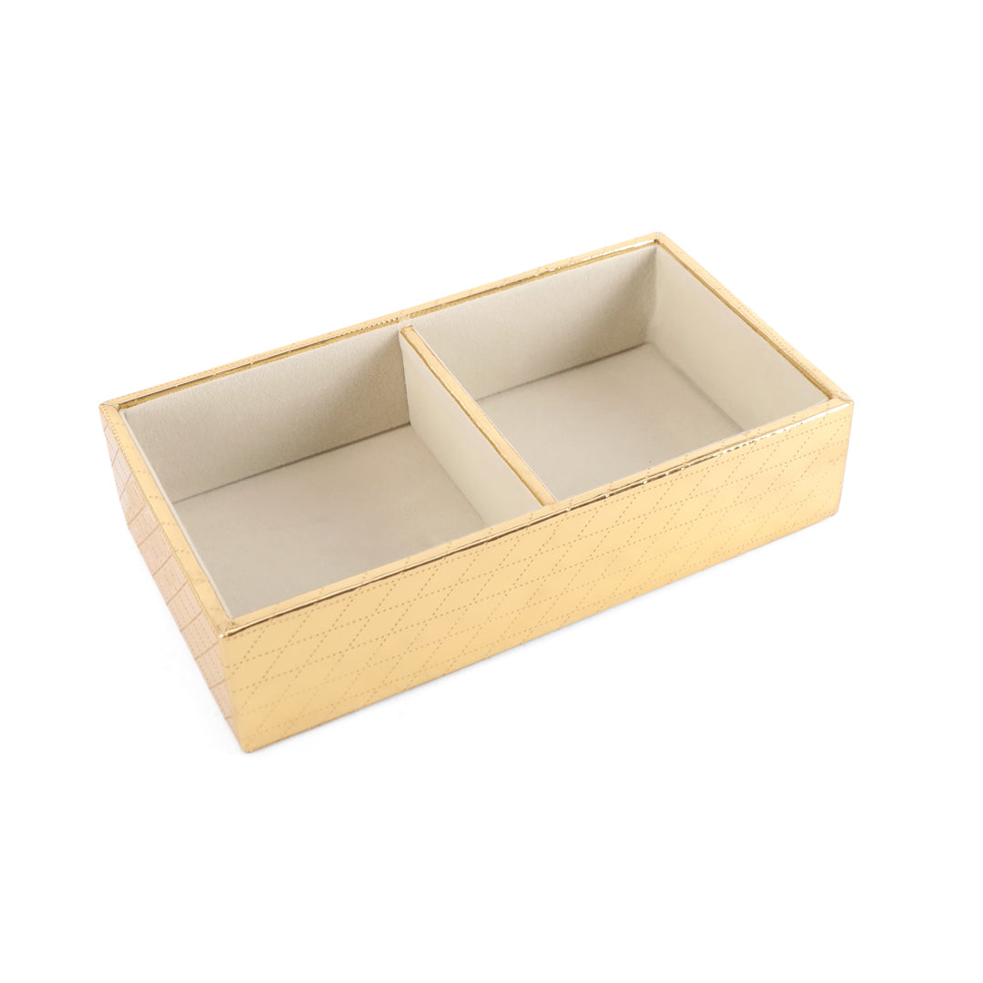 Jewellery Tray 2 Partition - Gold Jewellery Organiser 4- The Home Co.