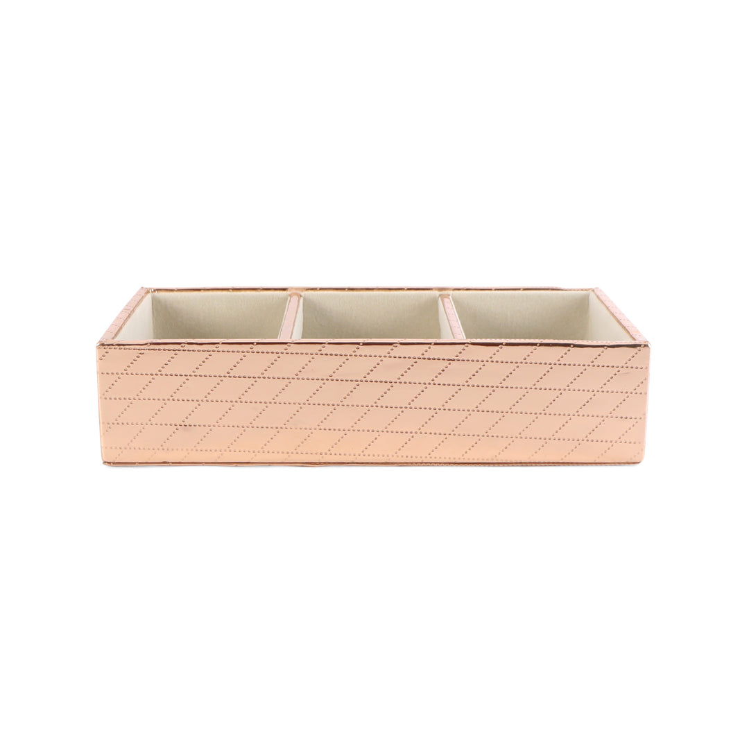Jewellery Tray 3 Partition - Copper Jewellery Organiser 6- The Home Co.