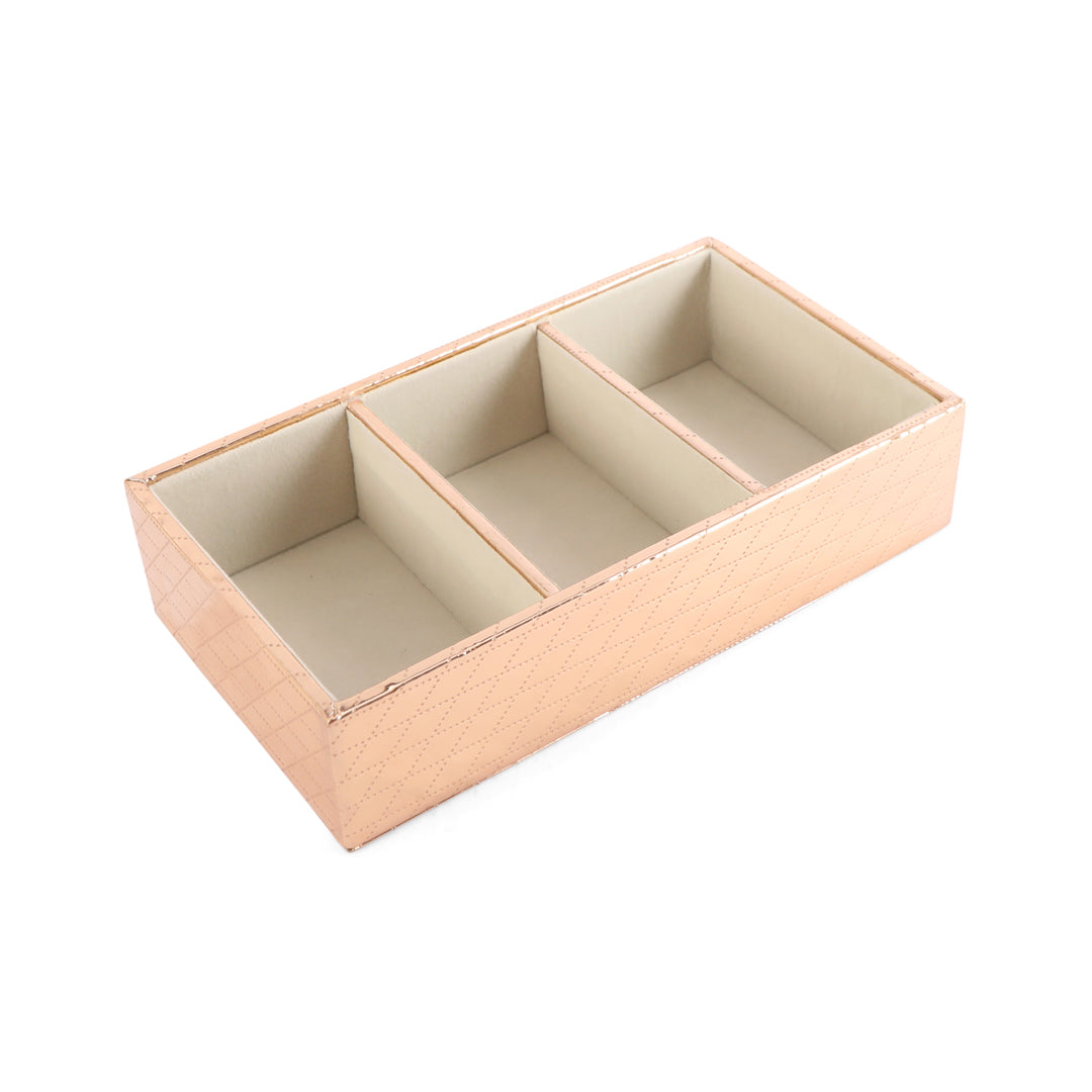 Jewellery Tray 3 Partition - Copper Jewellery Organiser 2- The Home Co.