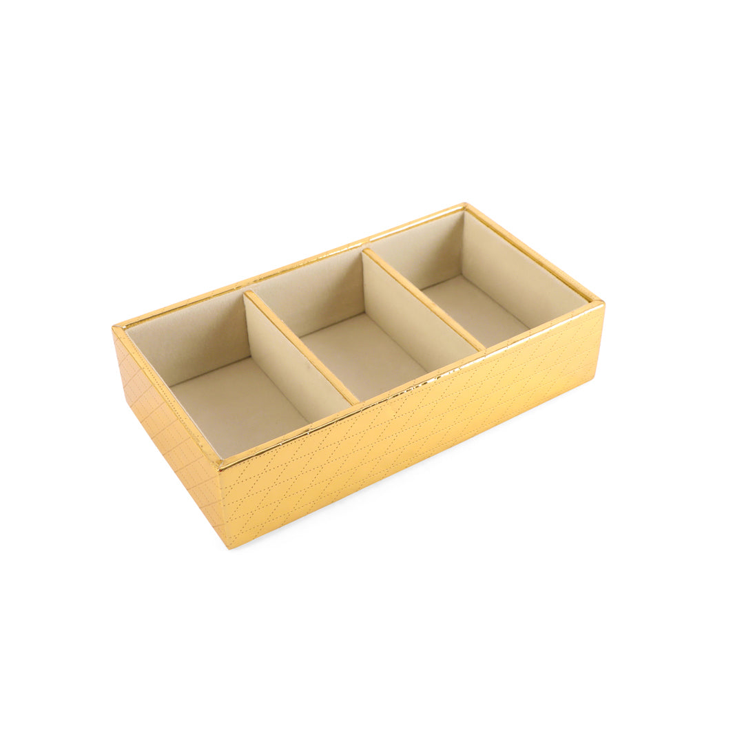 Jewellery Tray 3 Partition - Gold Jewellery Organiser 3- The Home Co.