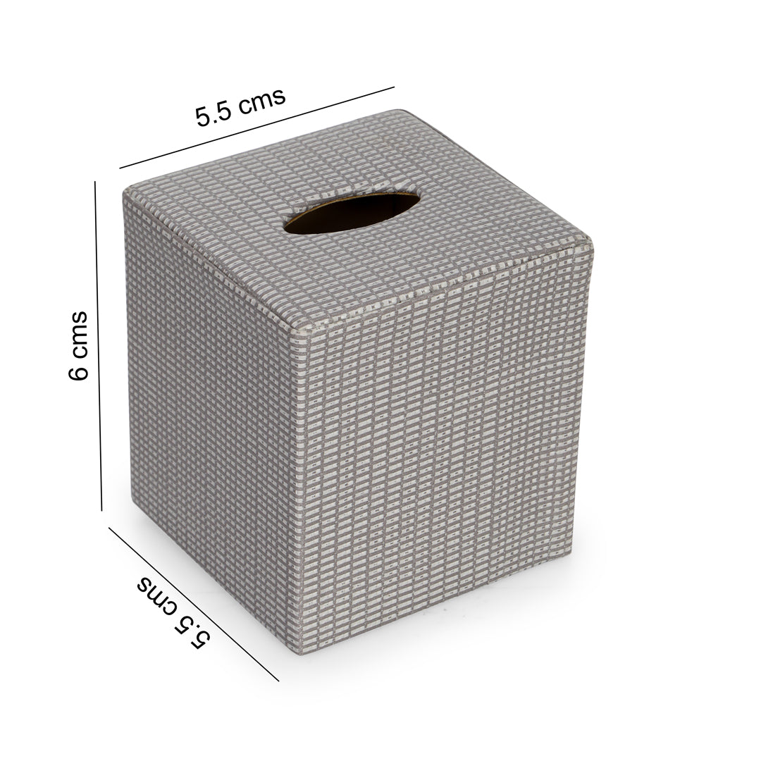 Tissue Box - Grey Leatherette