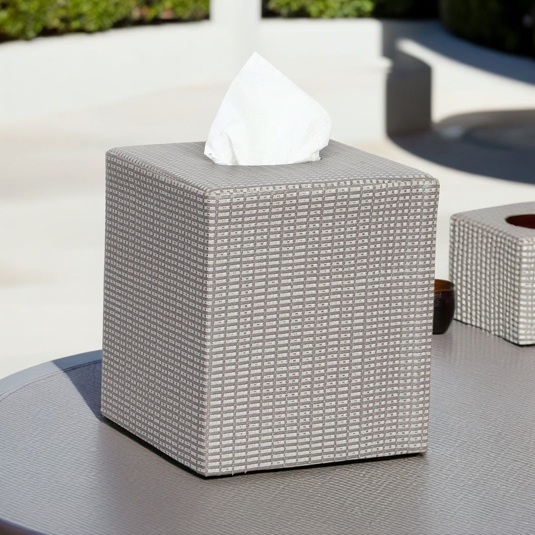 Tissue Box - Grey Leatherette