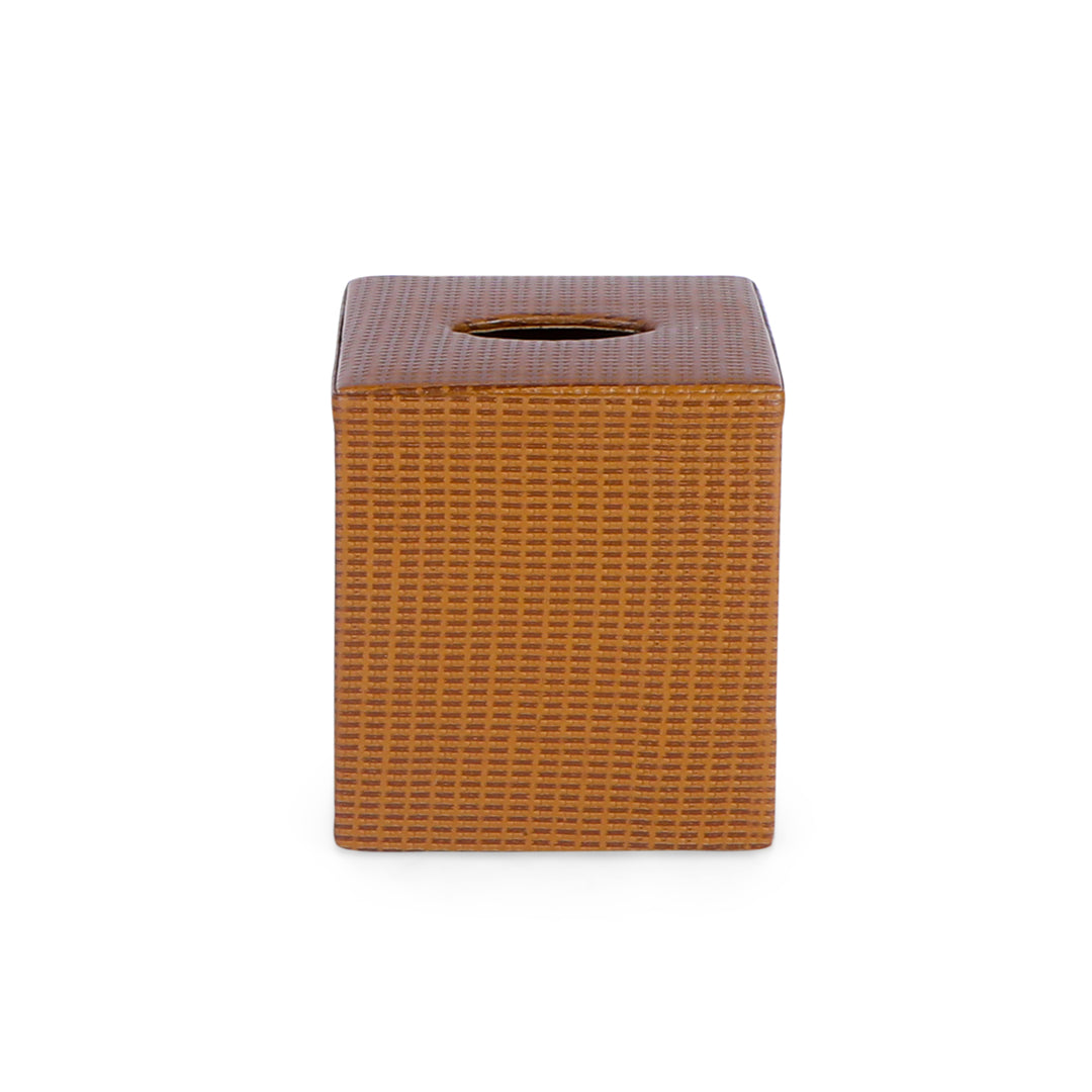 Tissue Box - Brown Leatherette 2- The Home Co.