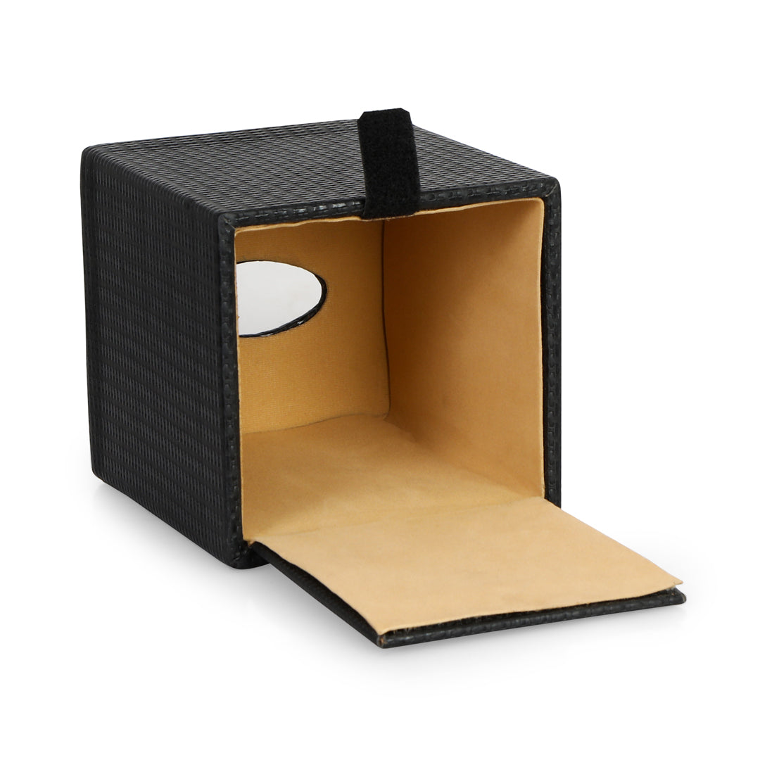 Tissue Box - Black Leatherette