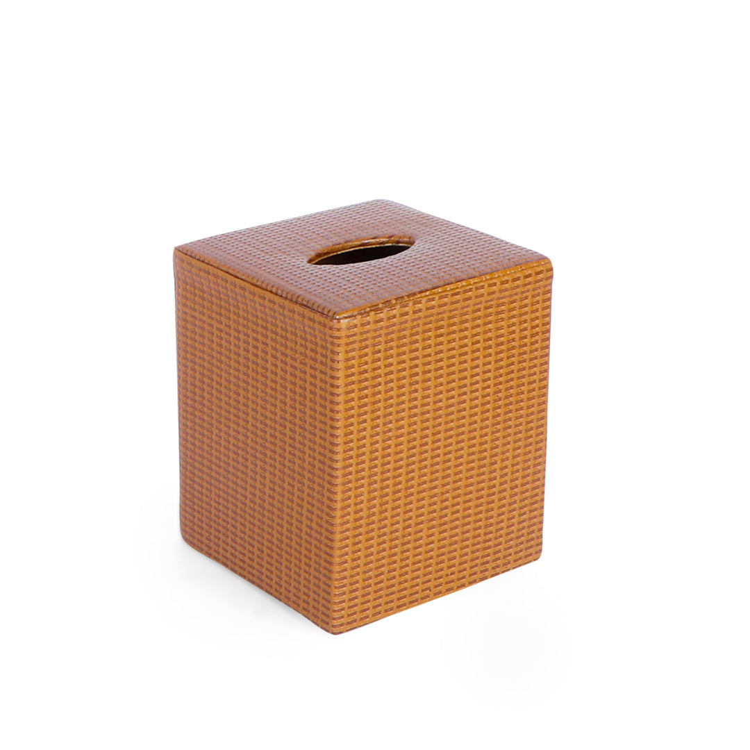 Tissue Box - Brown Leatherette 3- The Home Co.