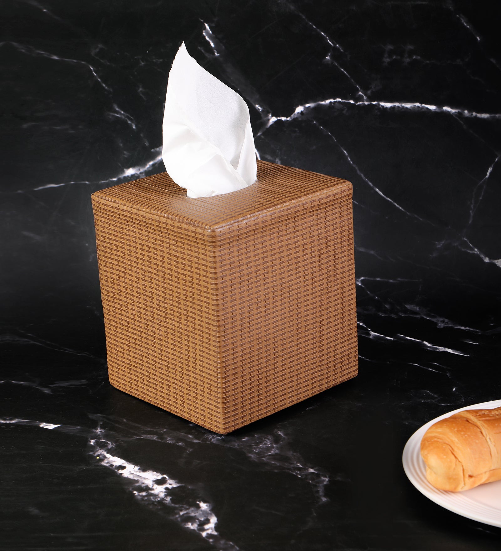 Tissue Box - Brown Leatherette